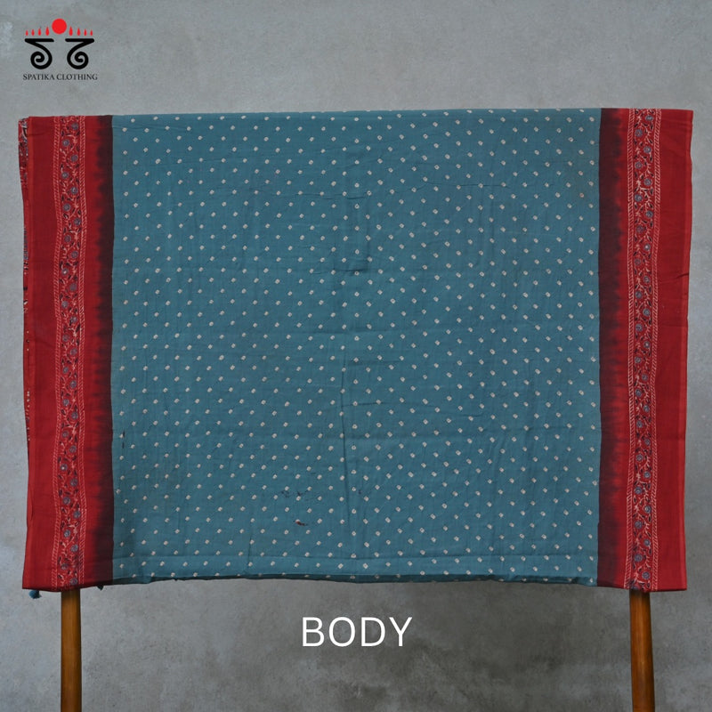 Ajrak Bandhani on Mulmul Cotton Saree