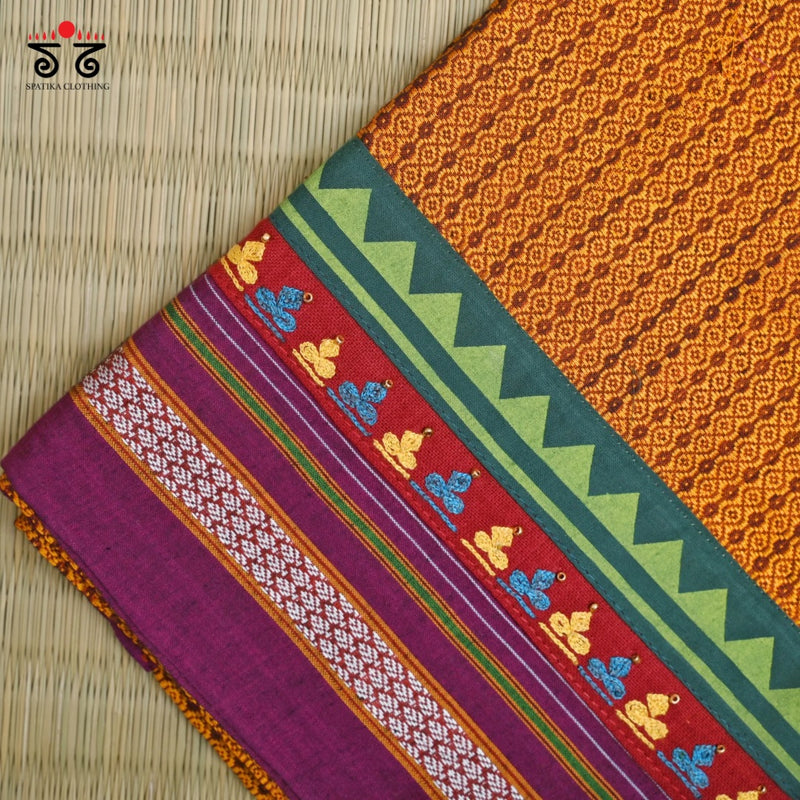 Hand- Embroidered Khun Blouse Fabric