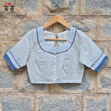 Hand - Embroidered Checkered Mirror Work Blouse