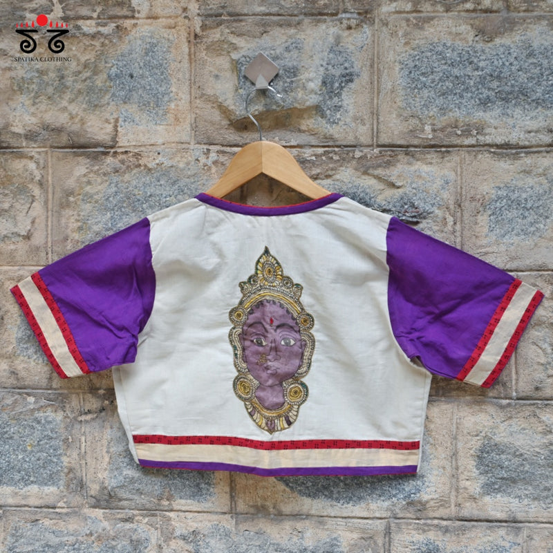 Goddess Face Pen kalamkari Blouse