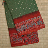 Ajrak Bandhani on Mulmul Cotton Saree