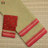 Ponduru Handspun Saree With Ajrak Special Blouse