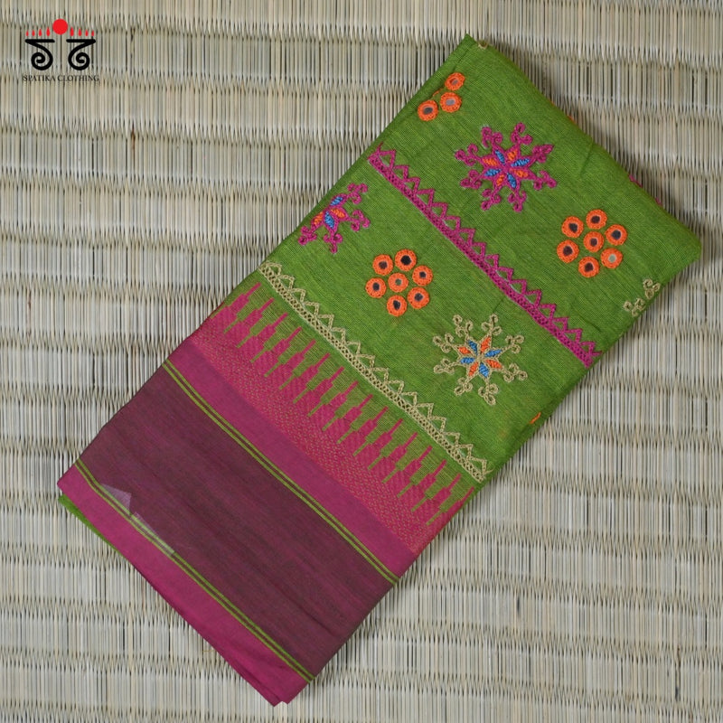 Chettinad Cotton - Banjara Hand Embroidered Blouse Fabric