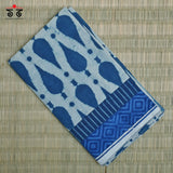 Indigo Ajrak Hand - Block Printed Blouse Fabric