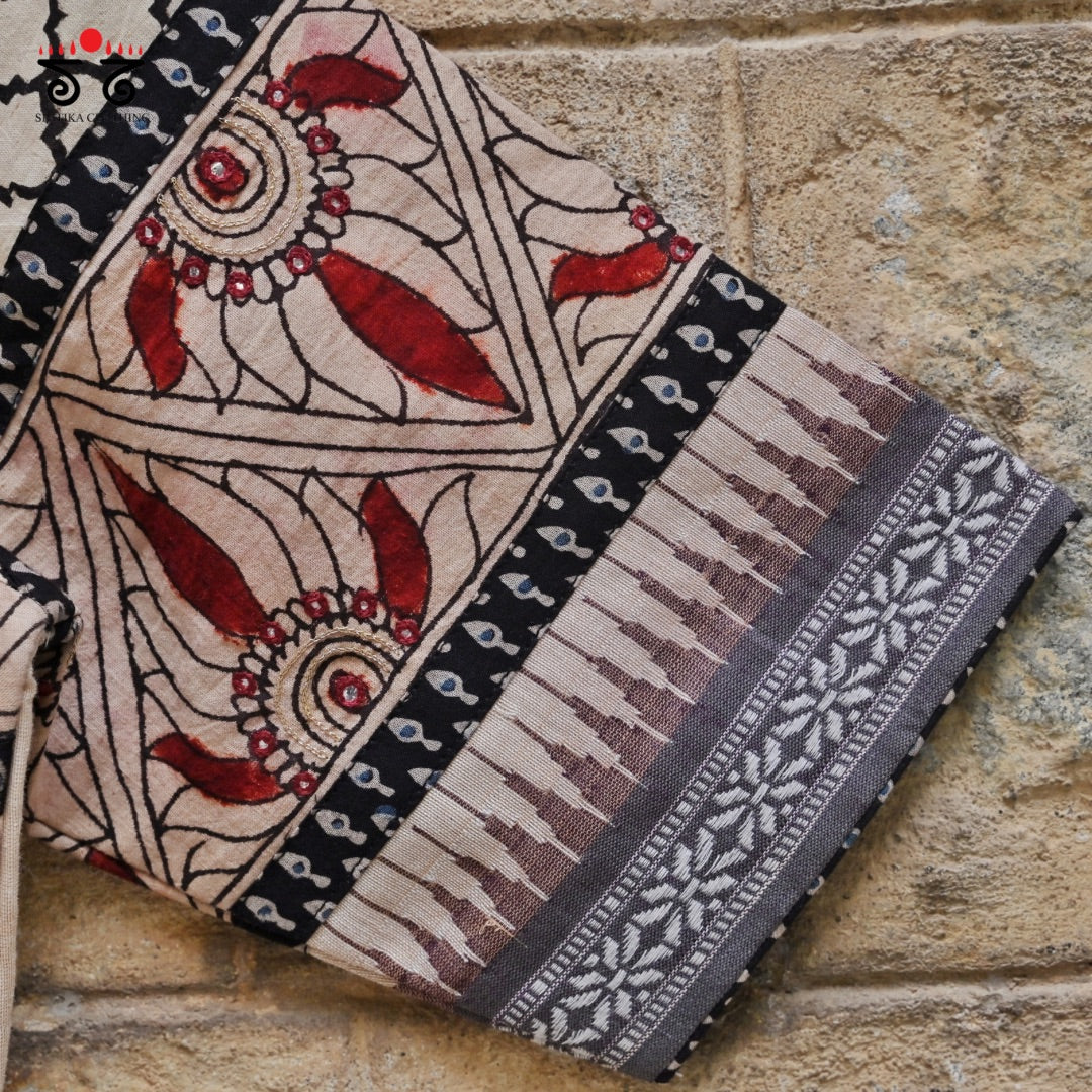 Pen Kalamkari Border Blouse - BestSeller!!