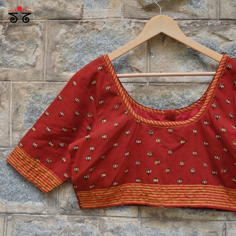 Lotus Ajrak Blouse - New Arrival!