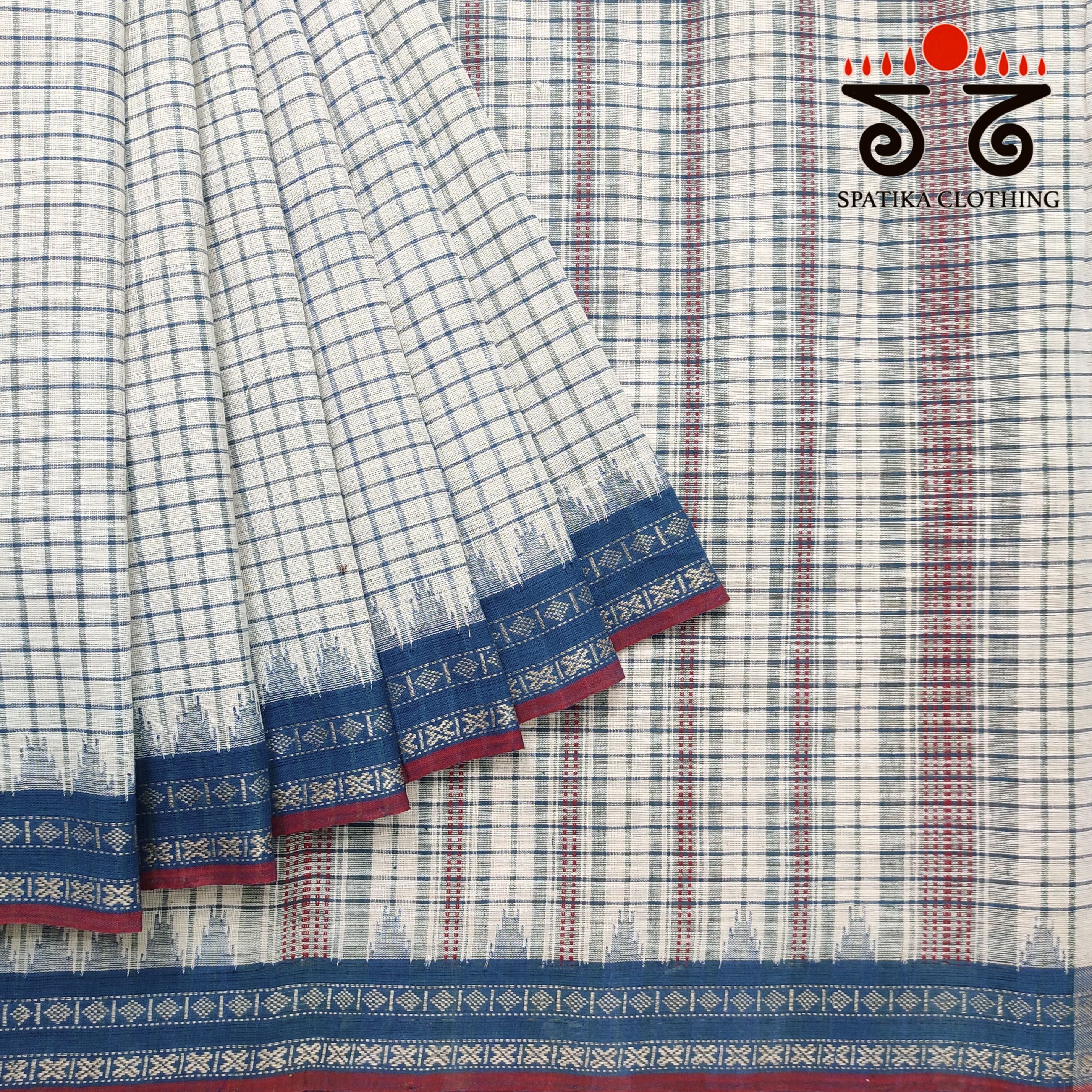 Ponduru Handspun Cotton Saree - Checks!