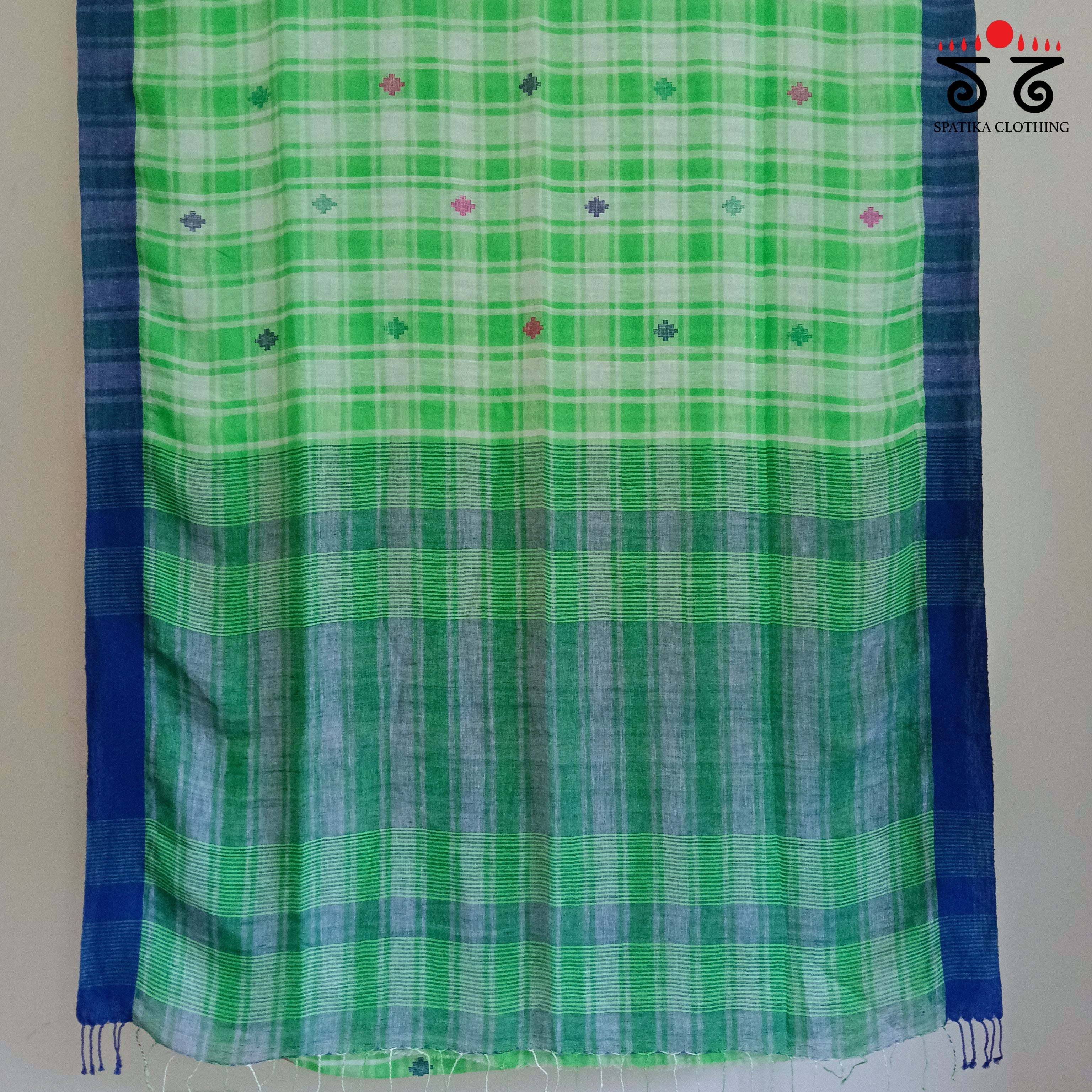 Jamdhani on Linen Cotton Saree