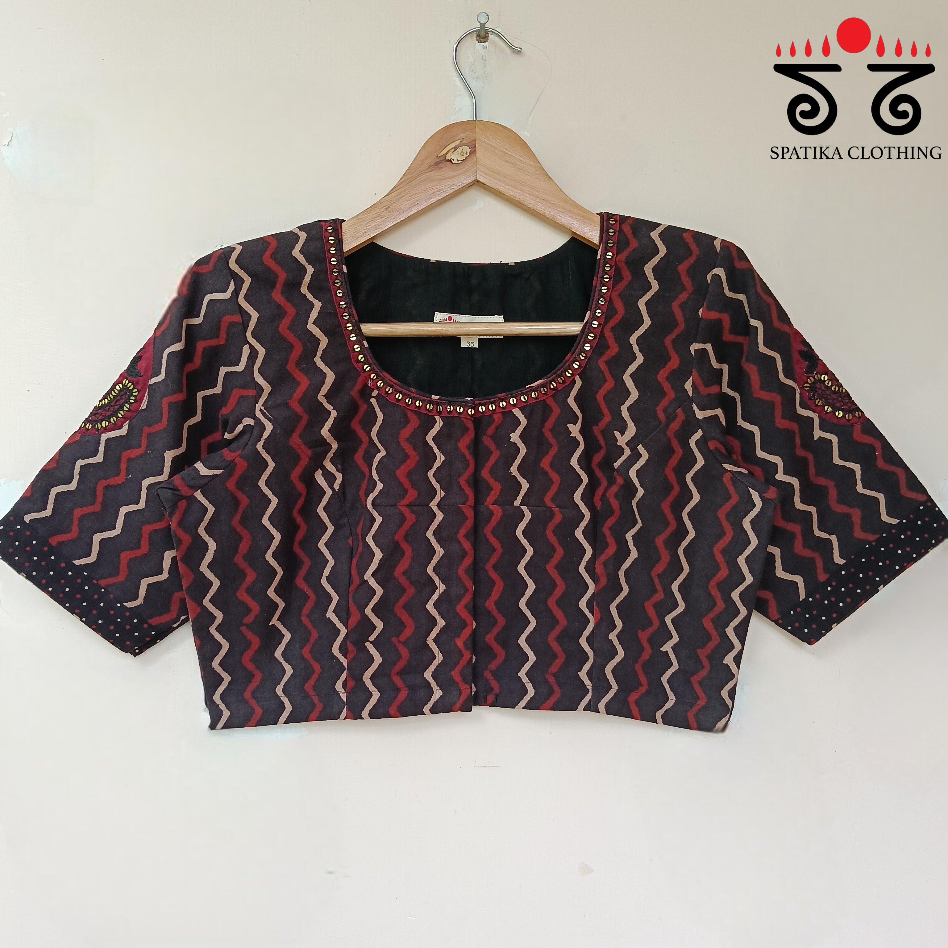 Motif Inlay Hand - Embroidered Blouse
