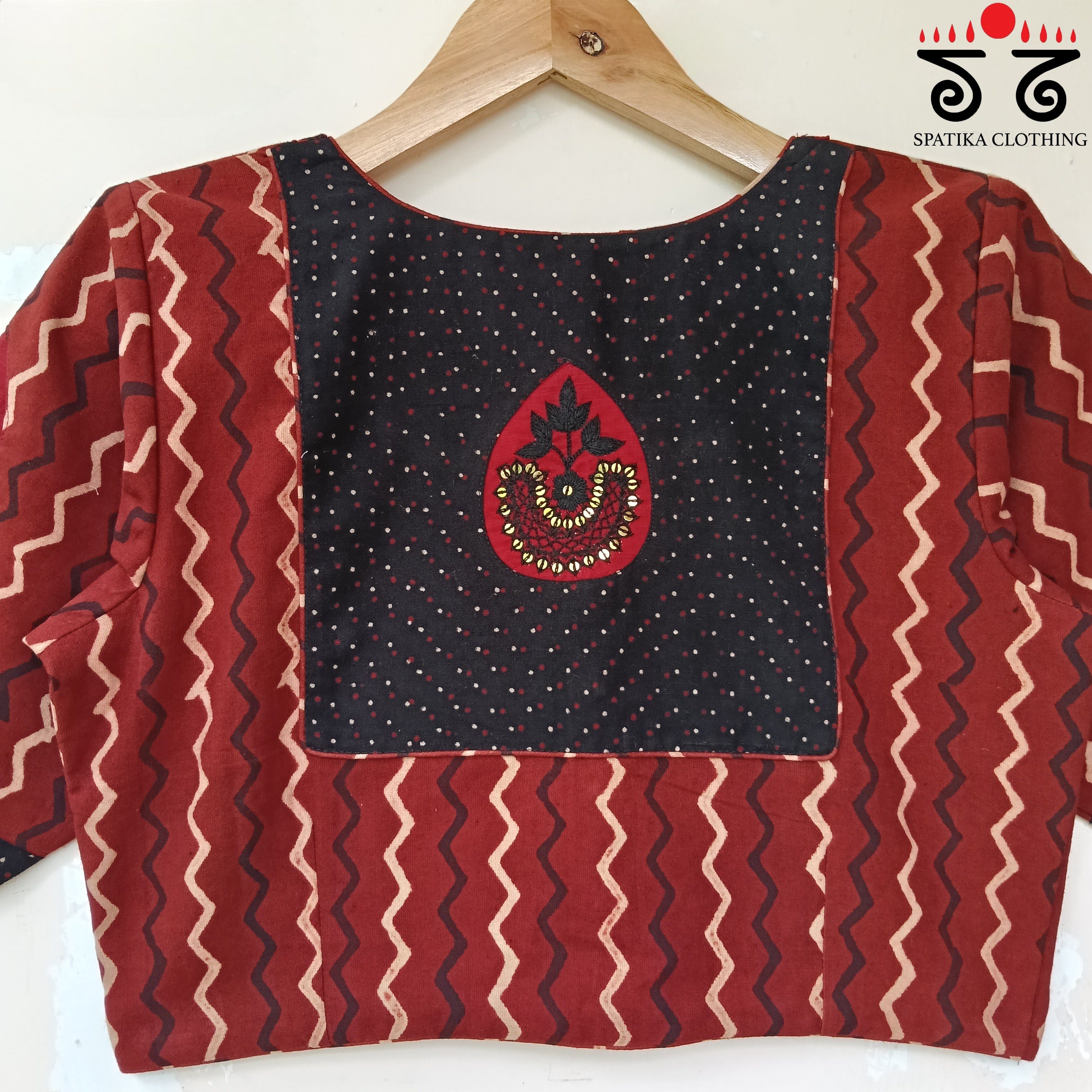 Motif Inlay Hand - Embroidered Blouse