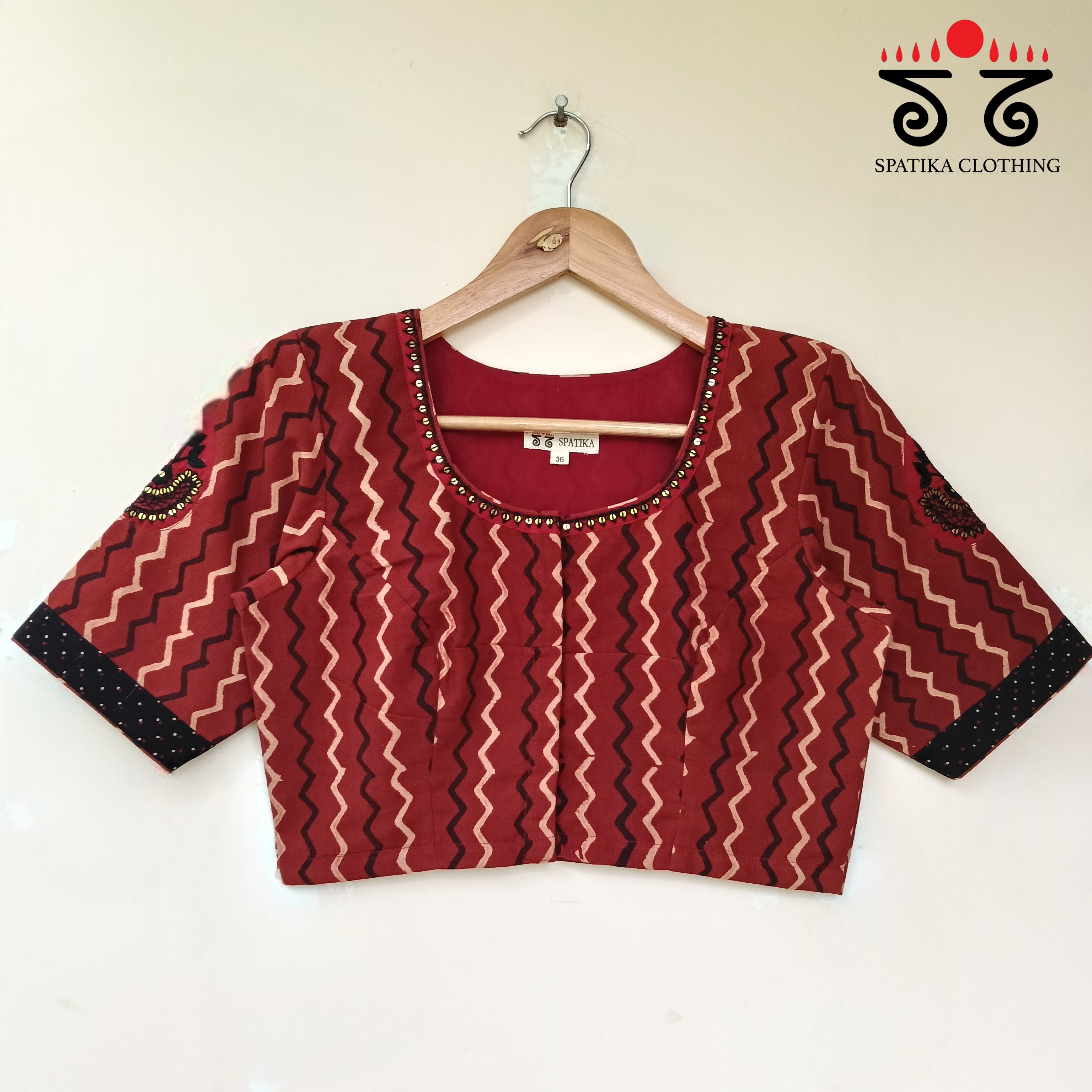 Motif Inlay Hand - Embroidered Blouse
