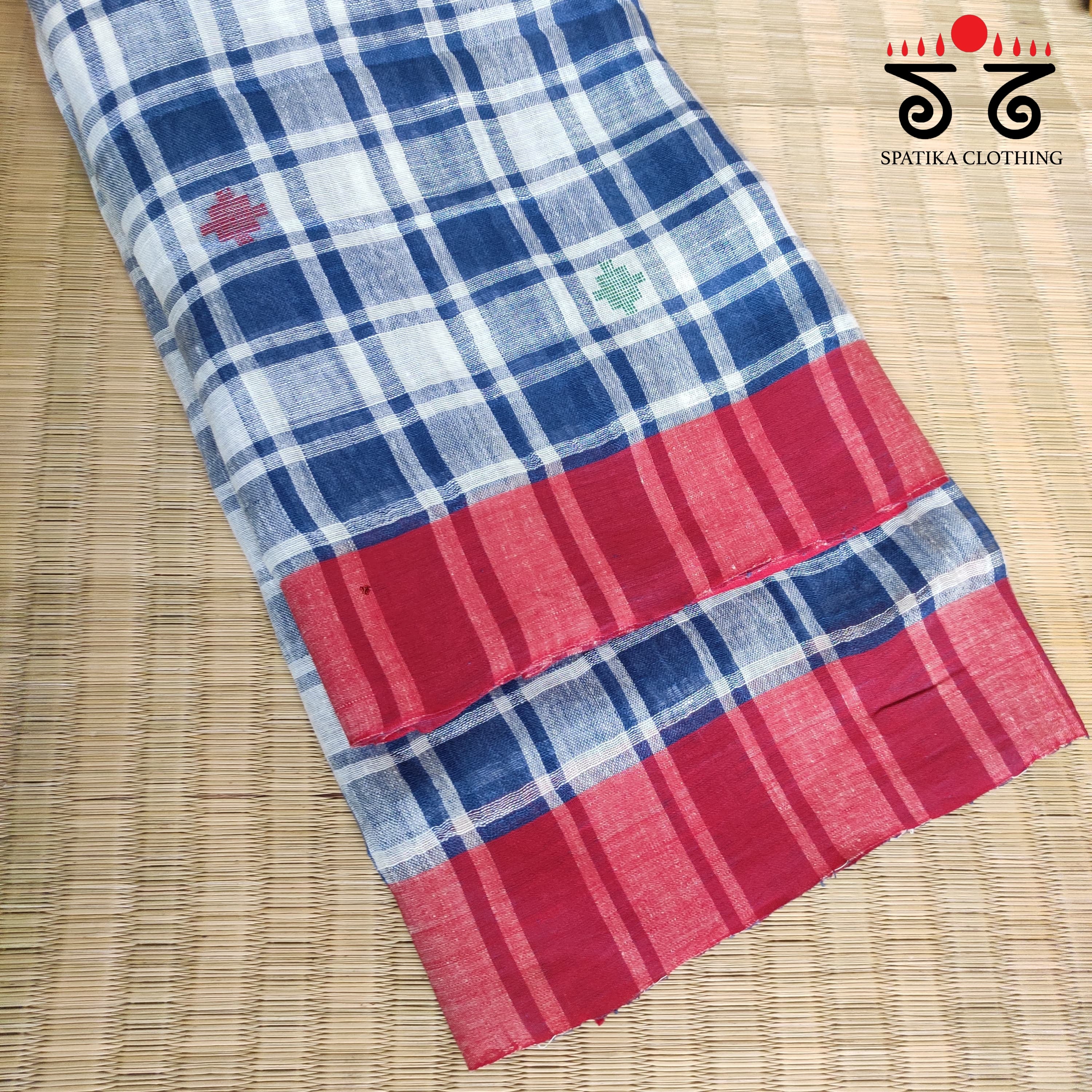 Jamdhani on Linen Cotton Saree