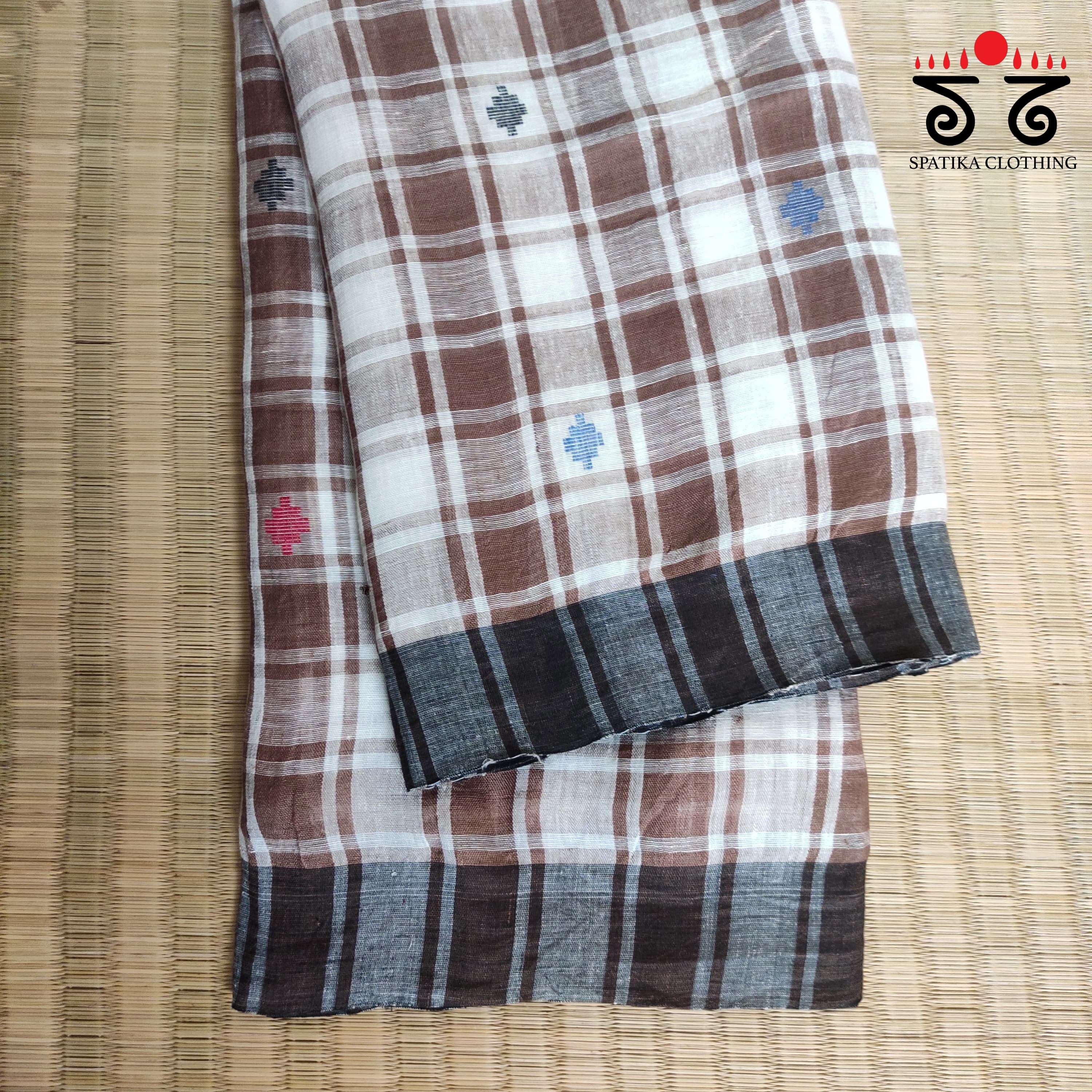 Jamdhani on Linen Cotton Saree
