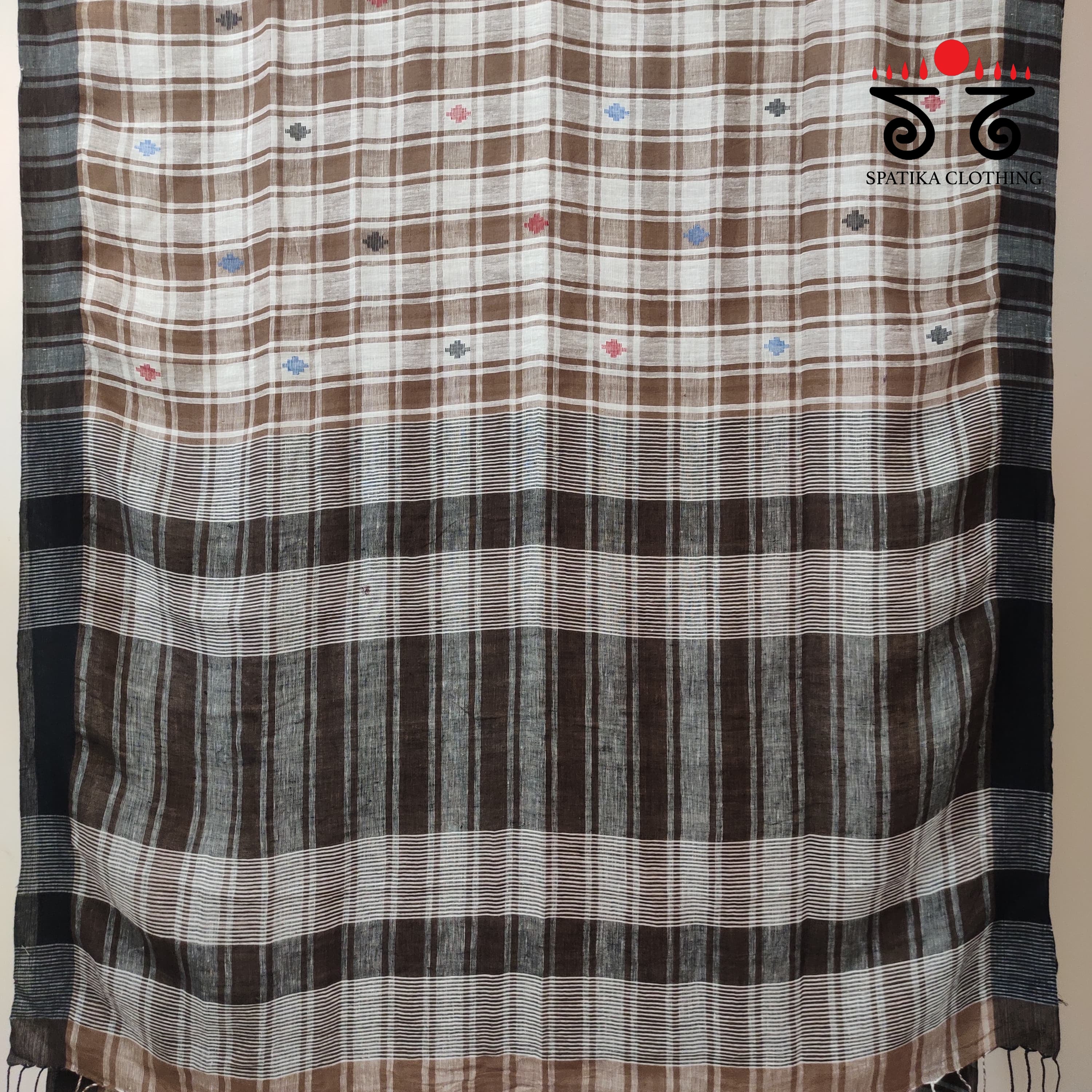 Jamdhani on Linen Cotton Saree