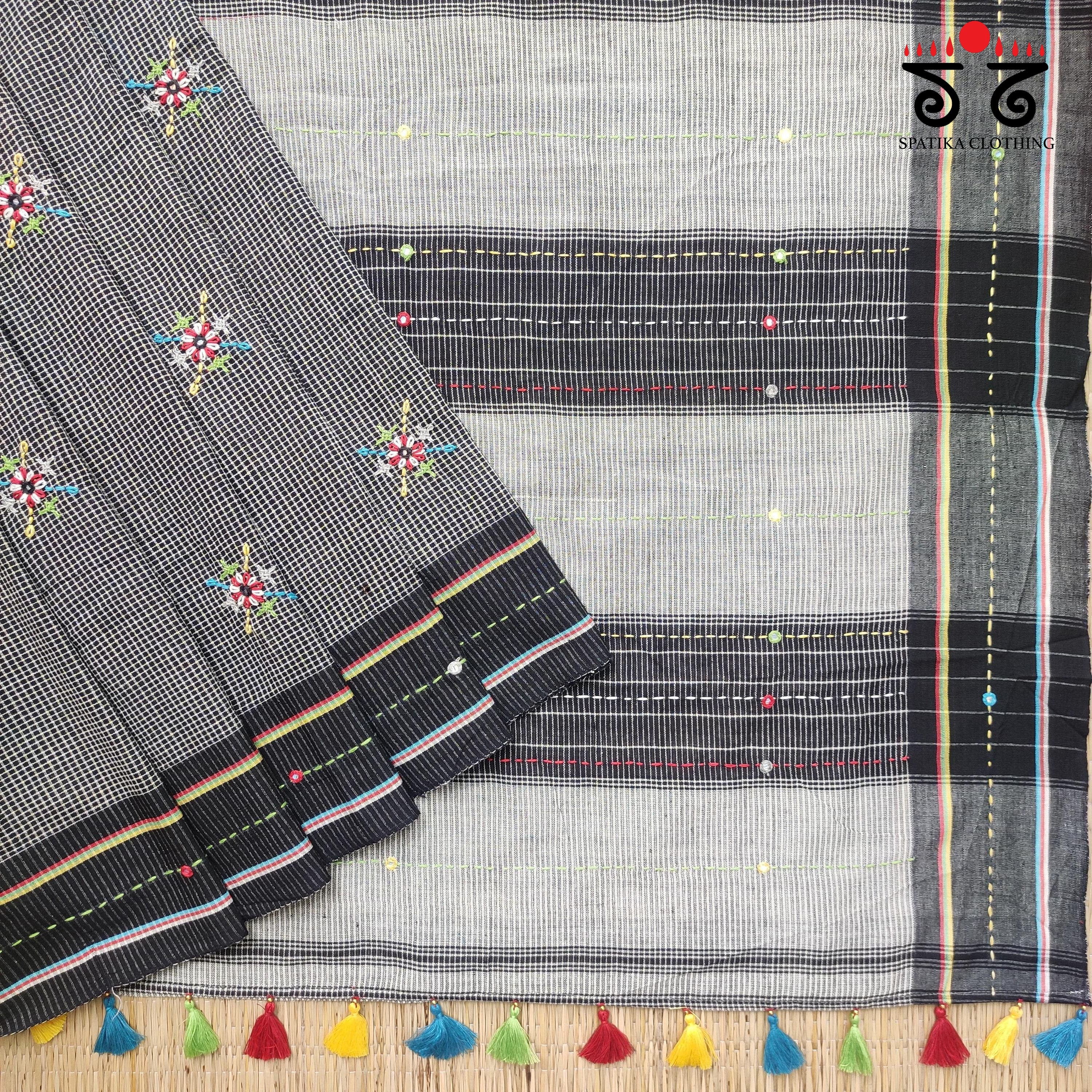 Hand Embroidered Revival Cotton Saree