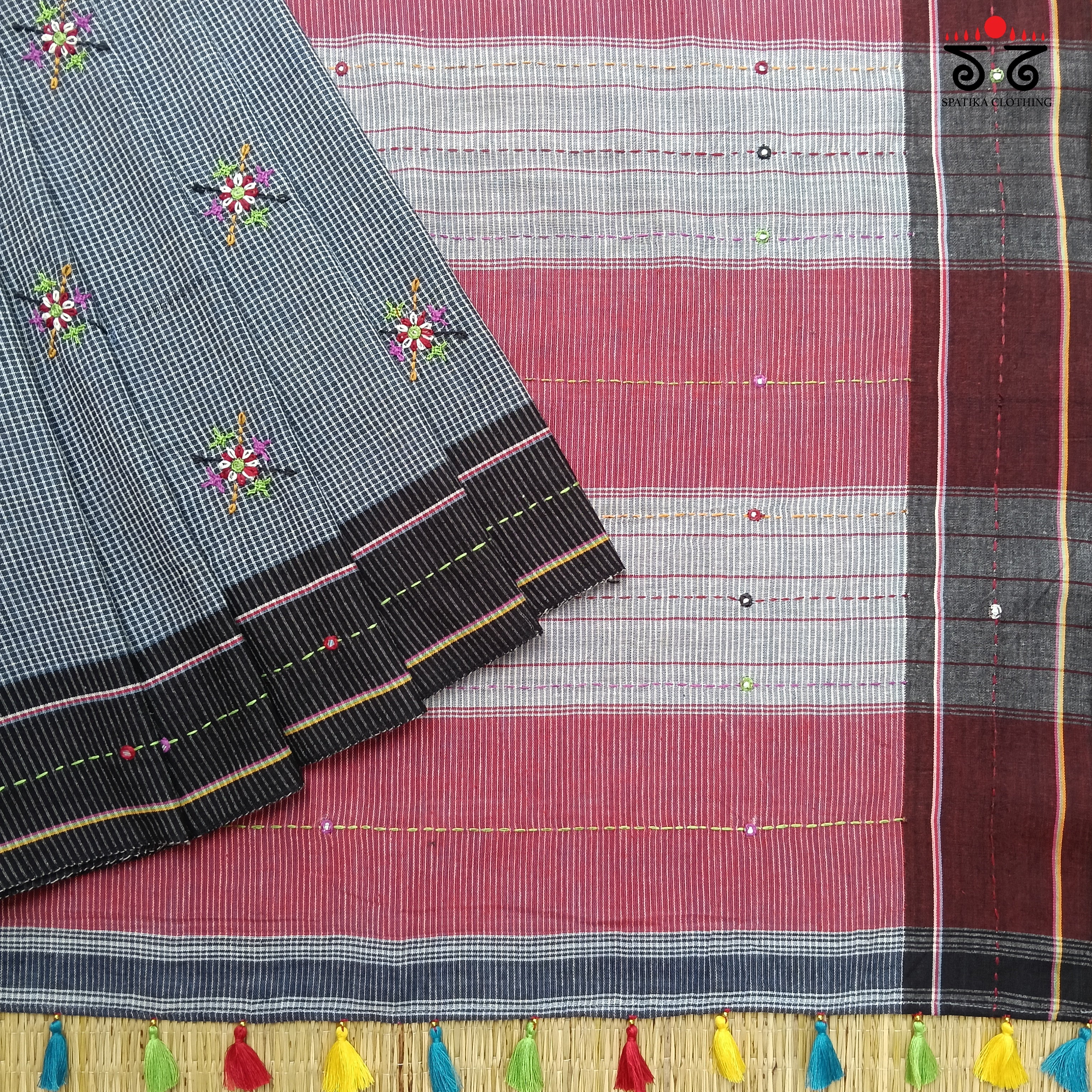 Hand Embroidered Revival Cotton Saree