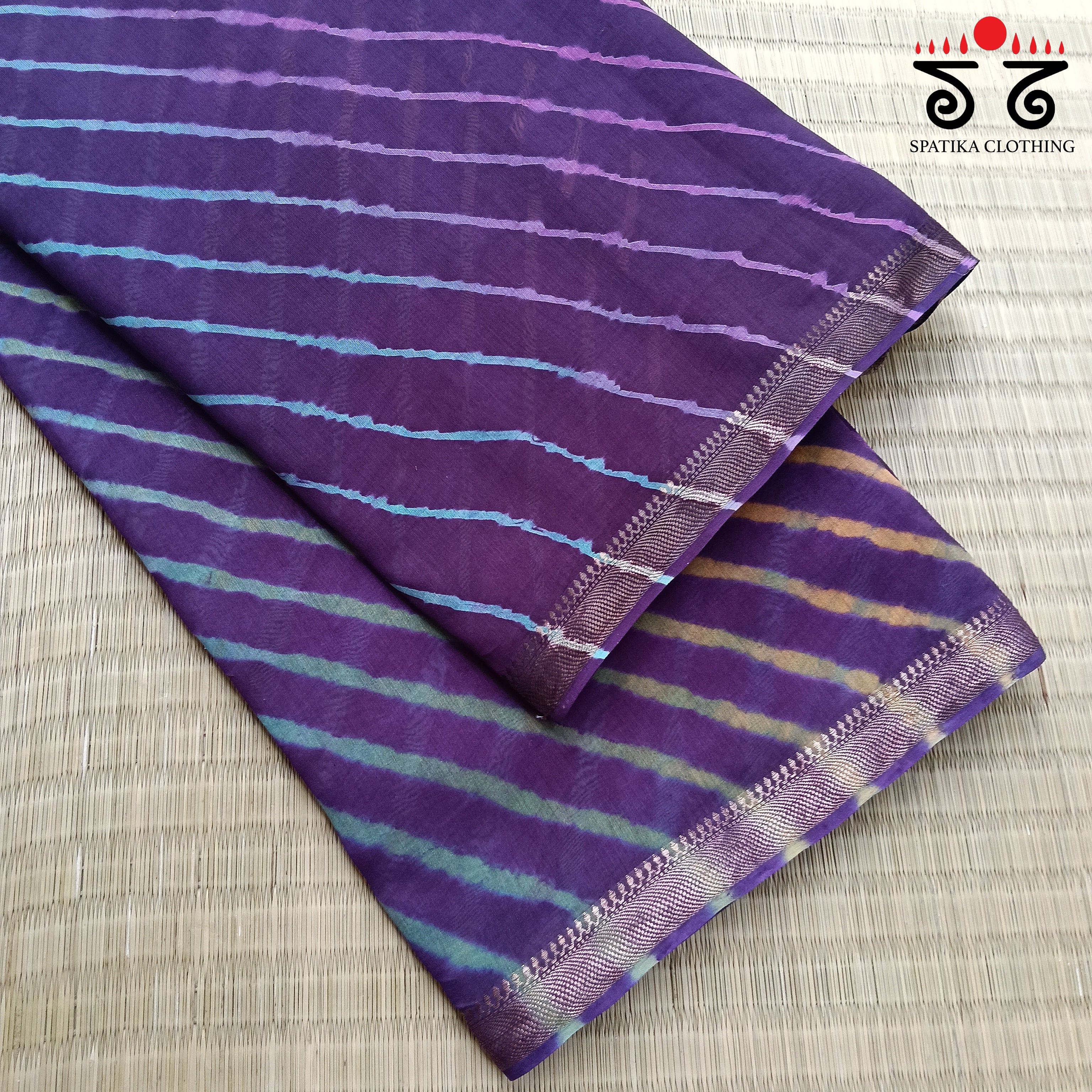 Leheriya on Maheswari silk cotton Saree- New!