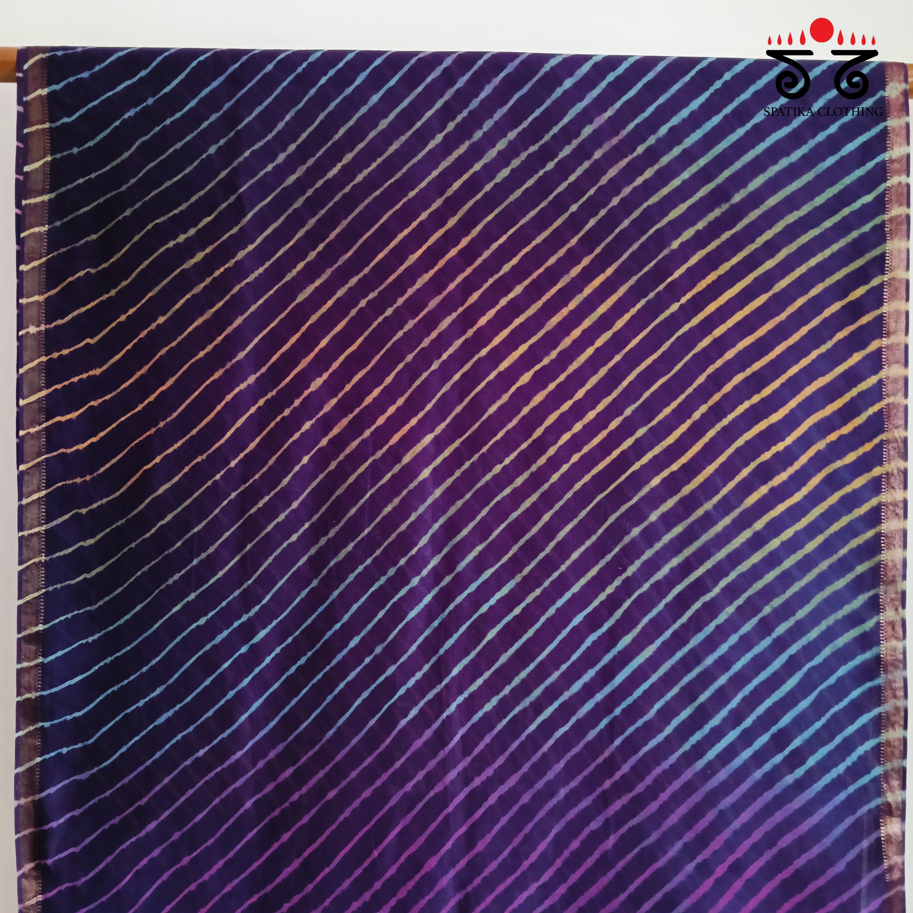 Leheriya on Maheswari silk cotton Saree- New!