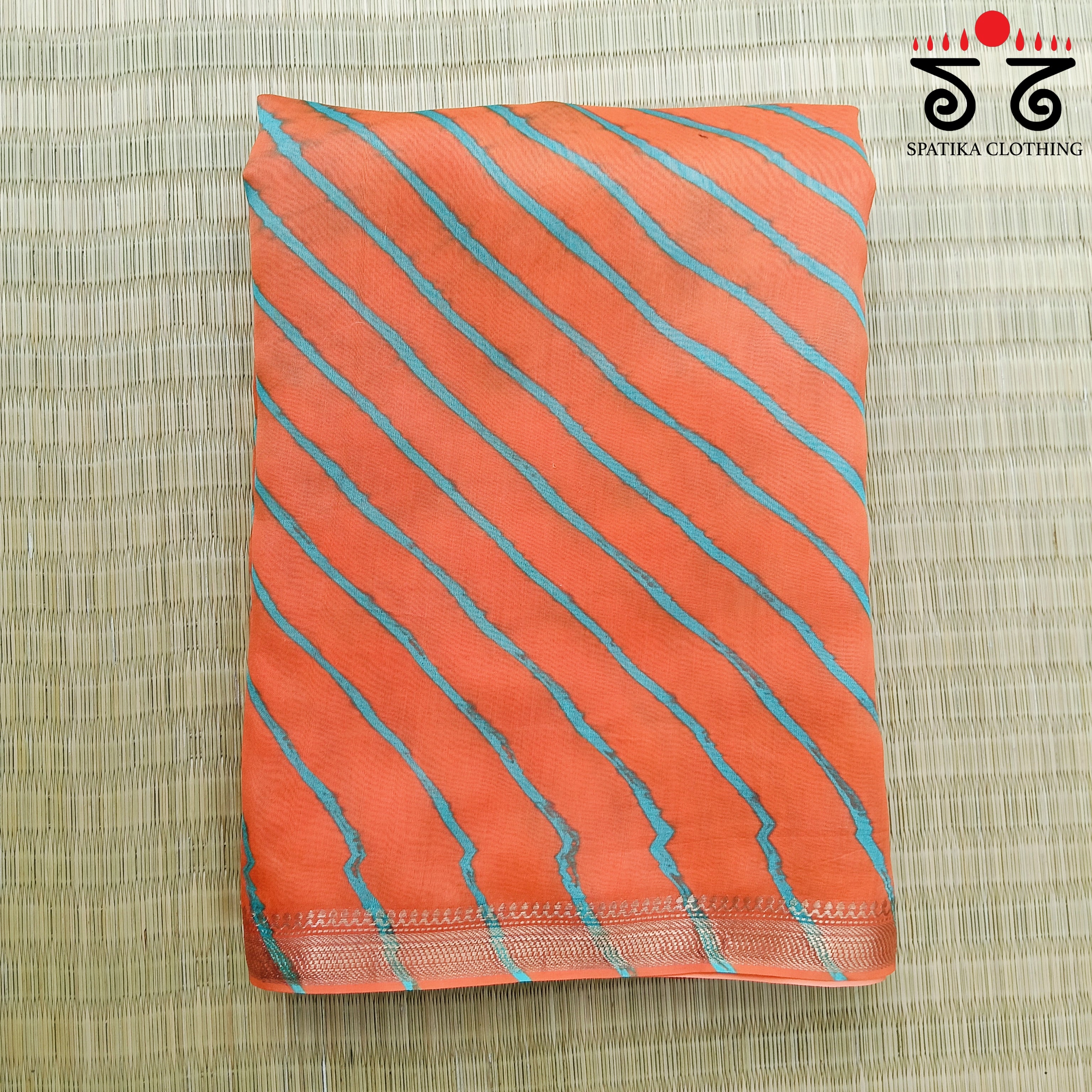 Leheriya on Maheswari silk cotton Saree- New!
