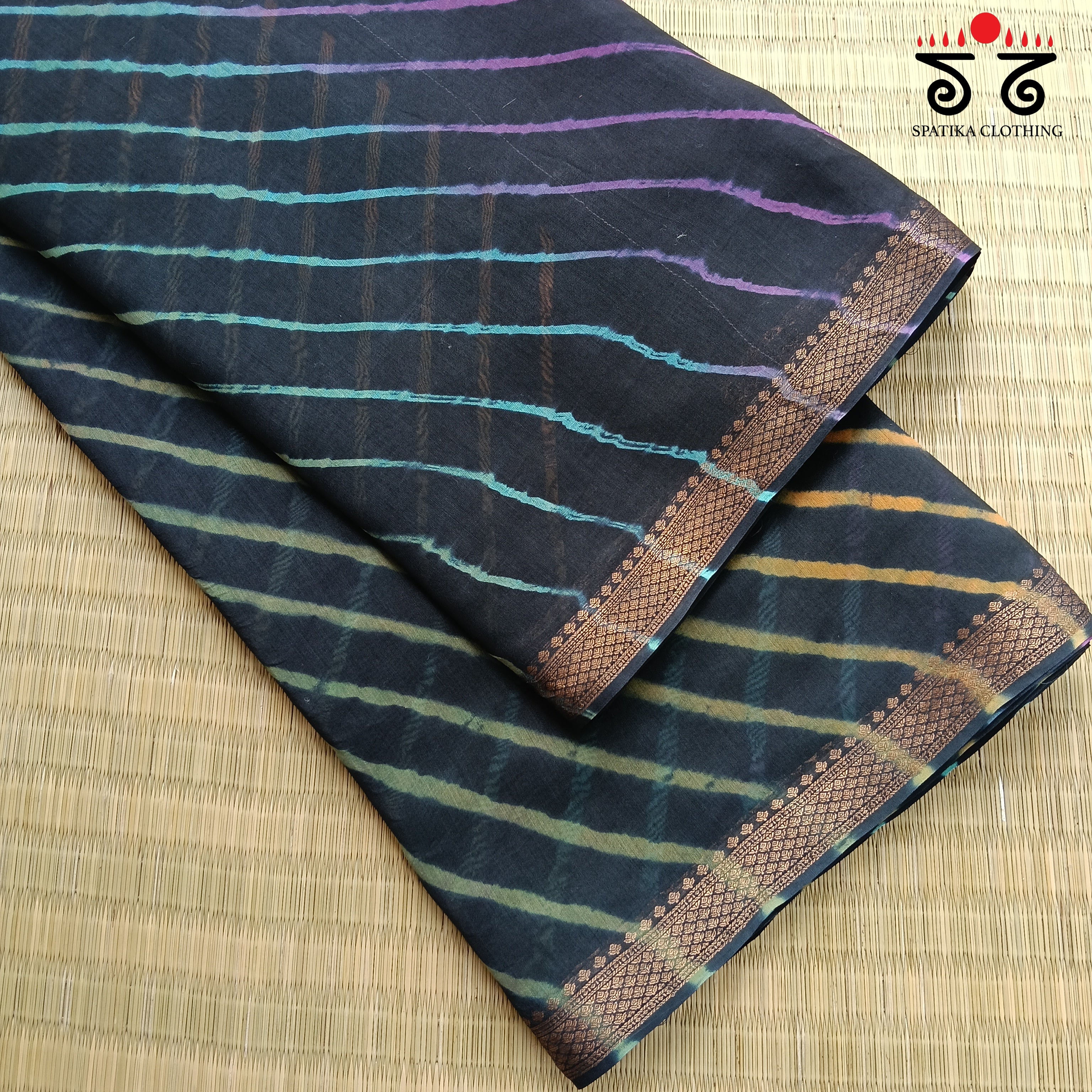 Leheriya on Maheswari silk cotton Saree- New!