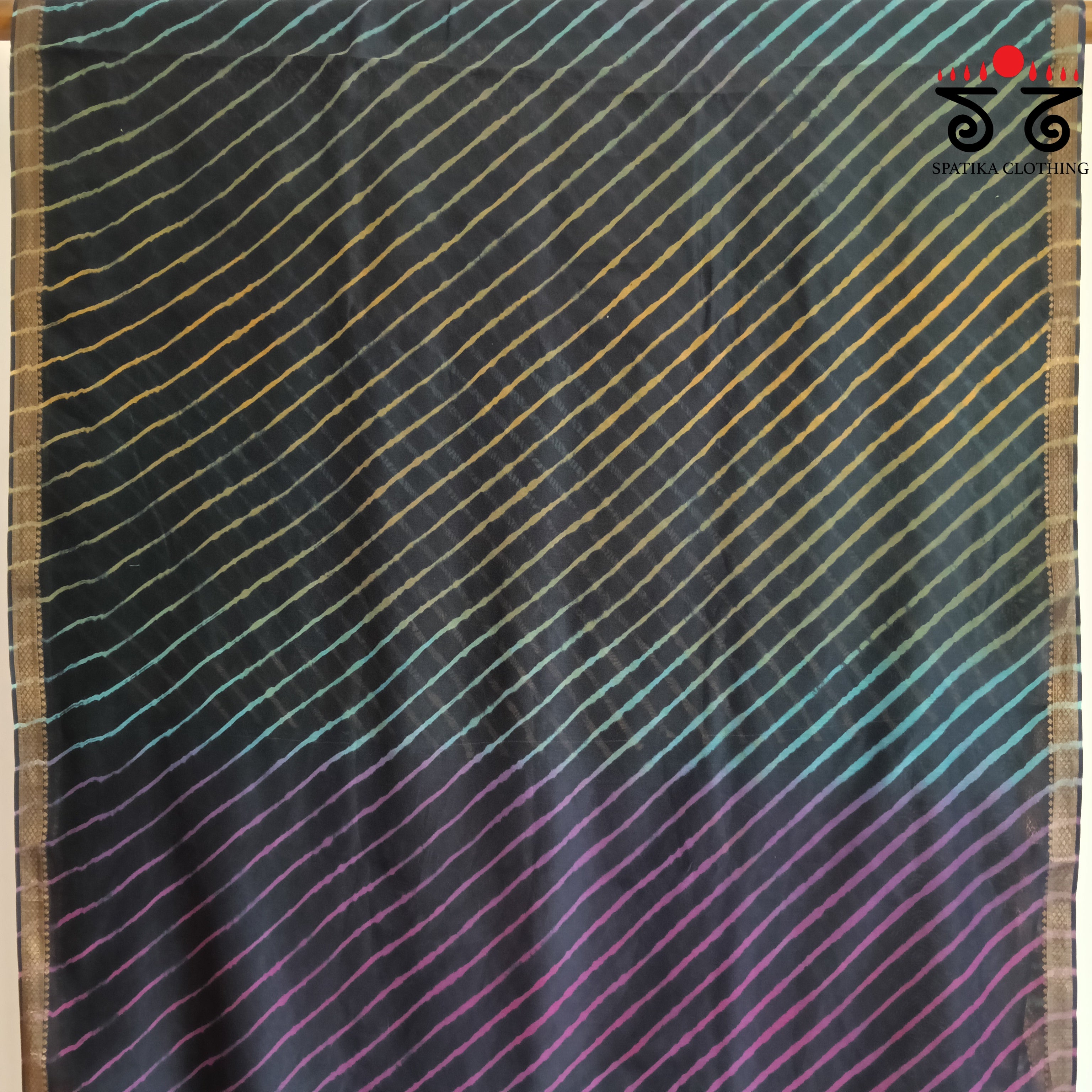 Leheriya on Maheswari silk cotton Saree- New!