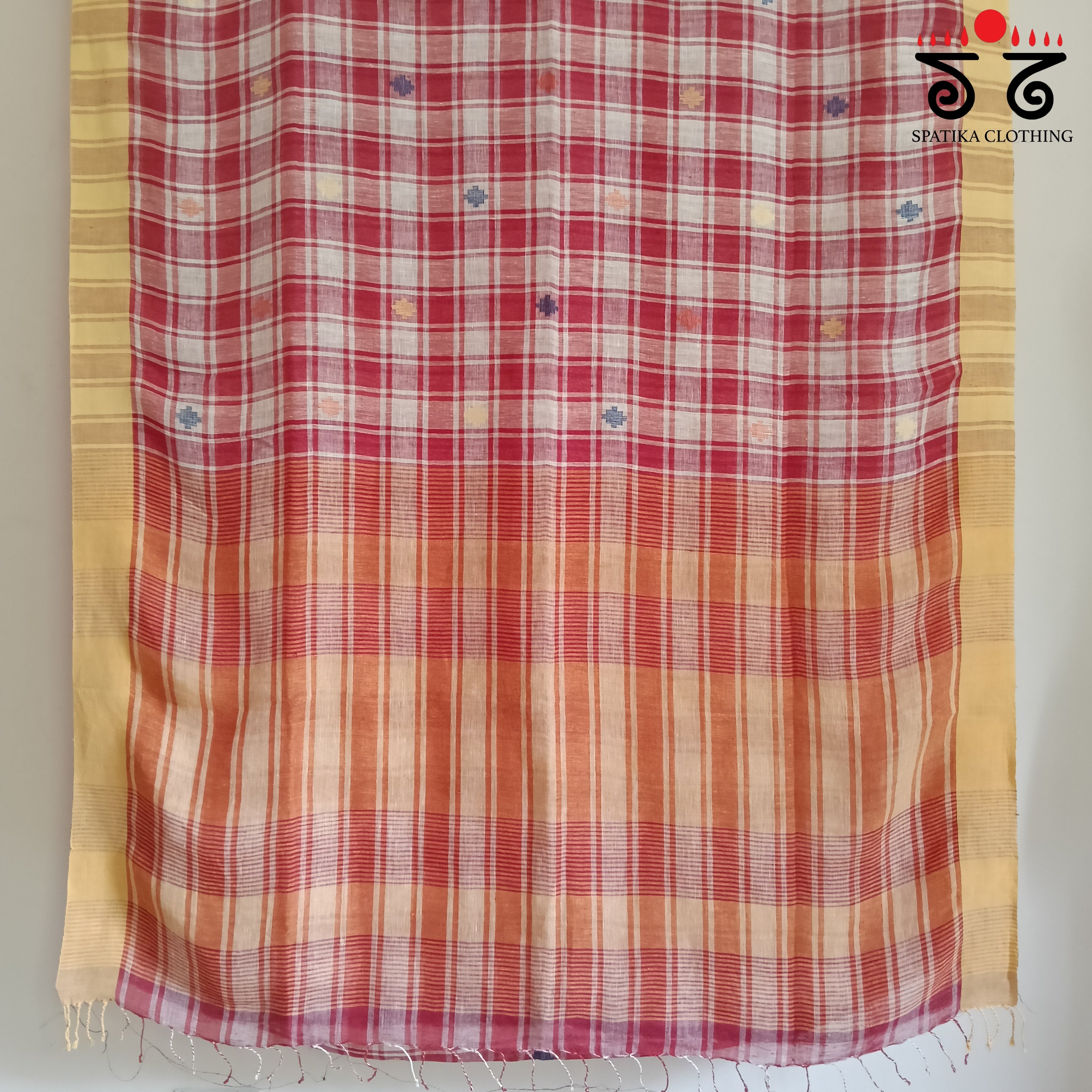 Jamdhani on Linen Cotton Saree