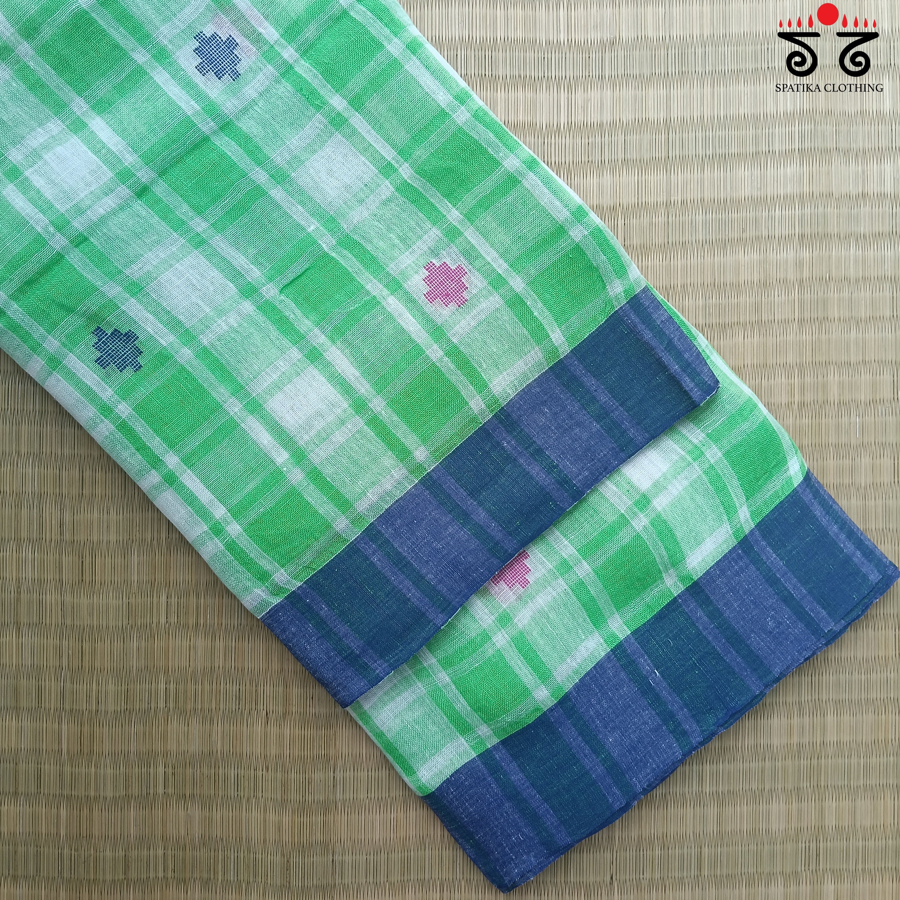 Jamdhani on Linen Cotton Saree