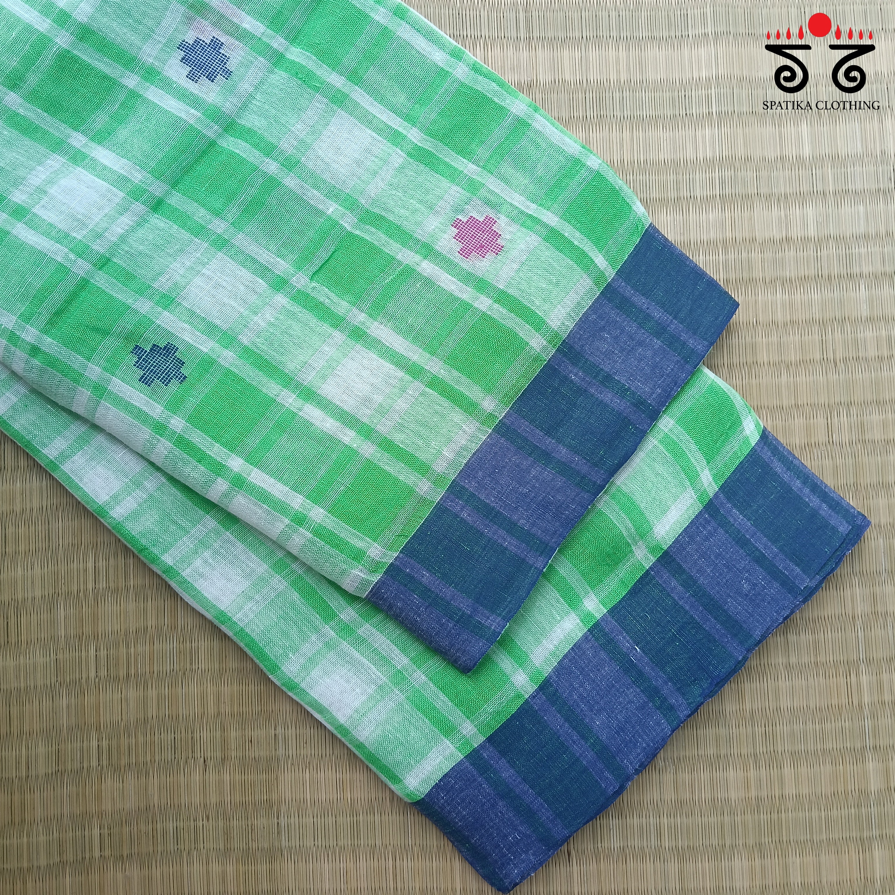 Jamdhani on Linen Cotton Saree