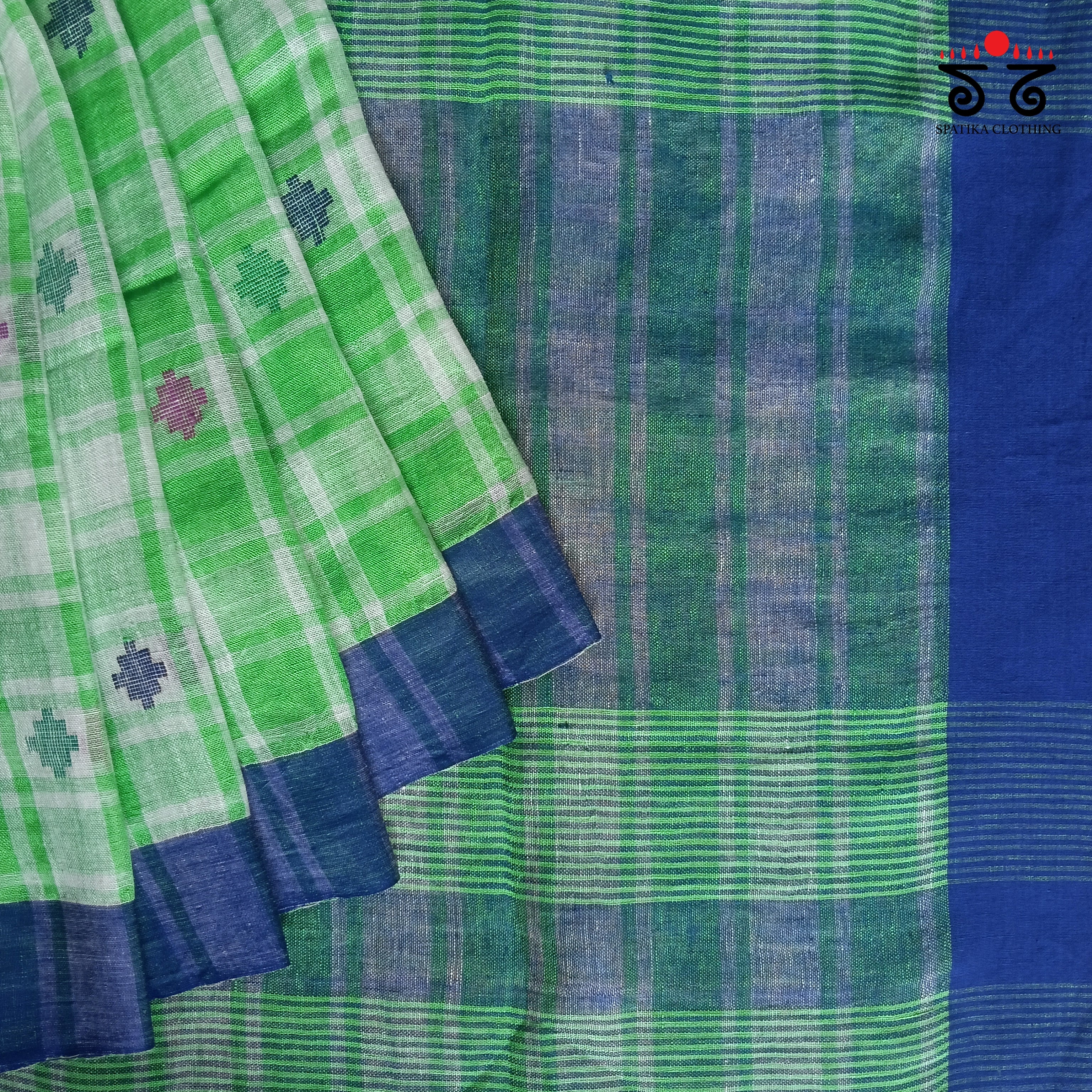 Jamdhani on Linen Cotton Saree