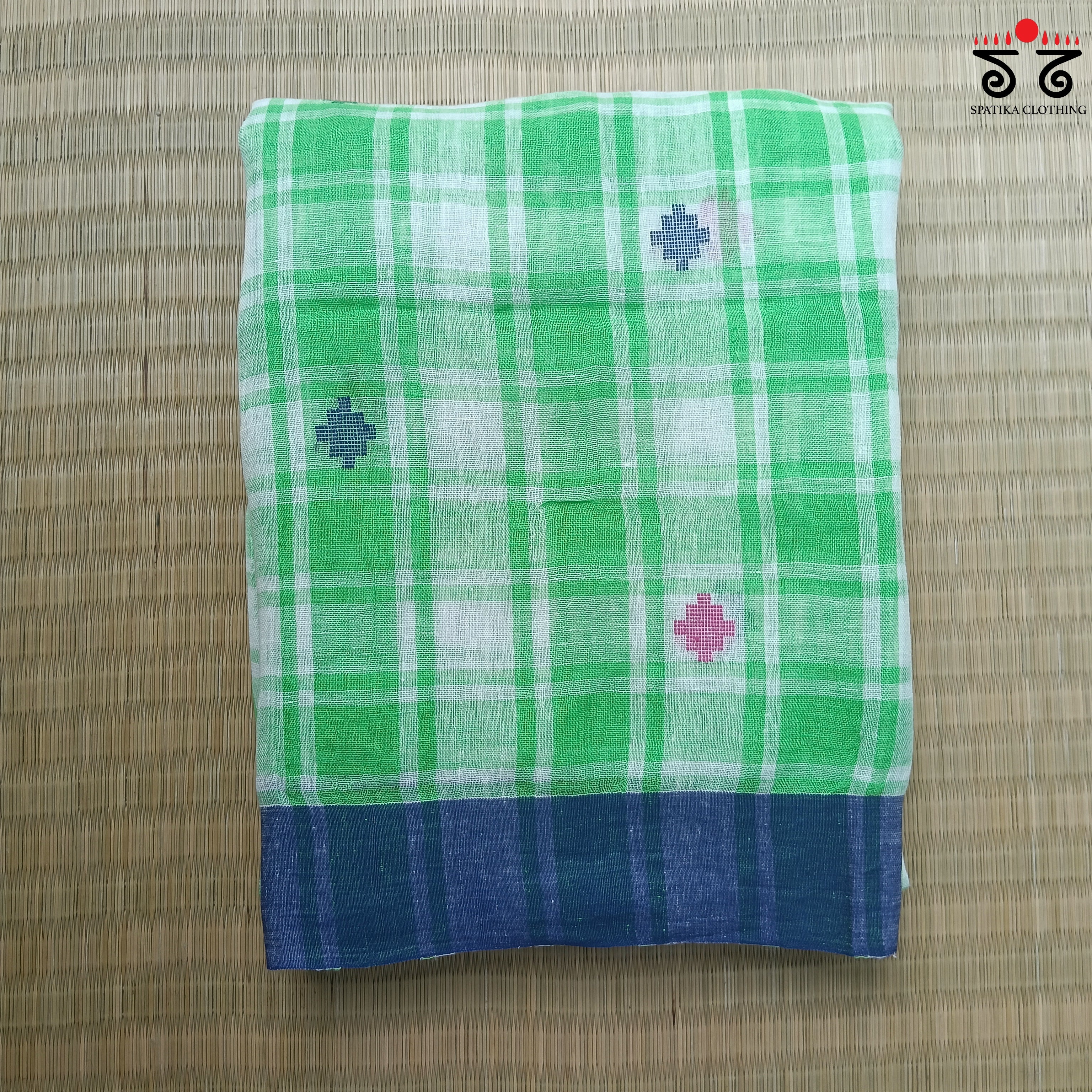 Jamdhani on Linen Cotton Saree