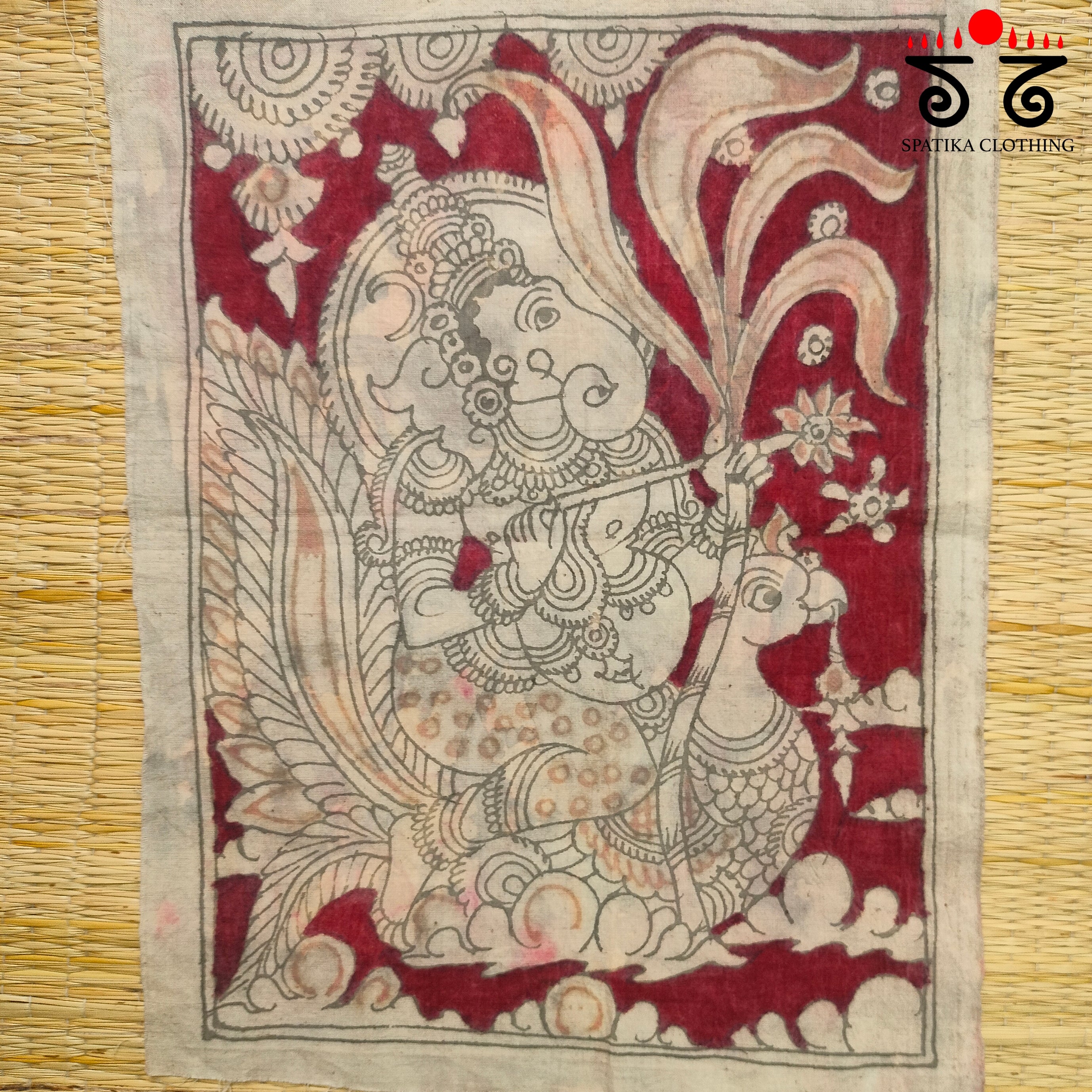 Ganesha on Peacock Pen-Kalamkari Painting