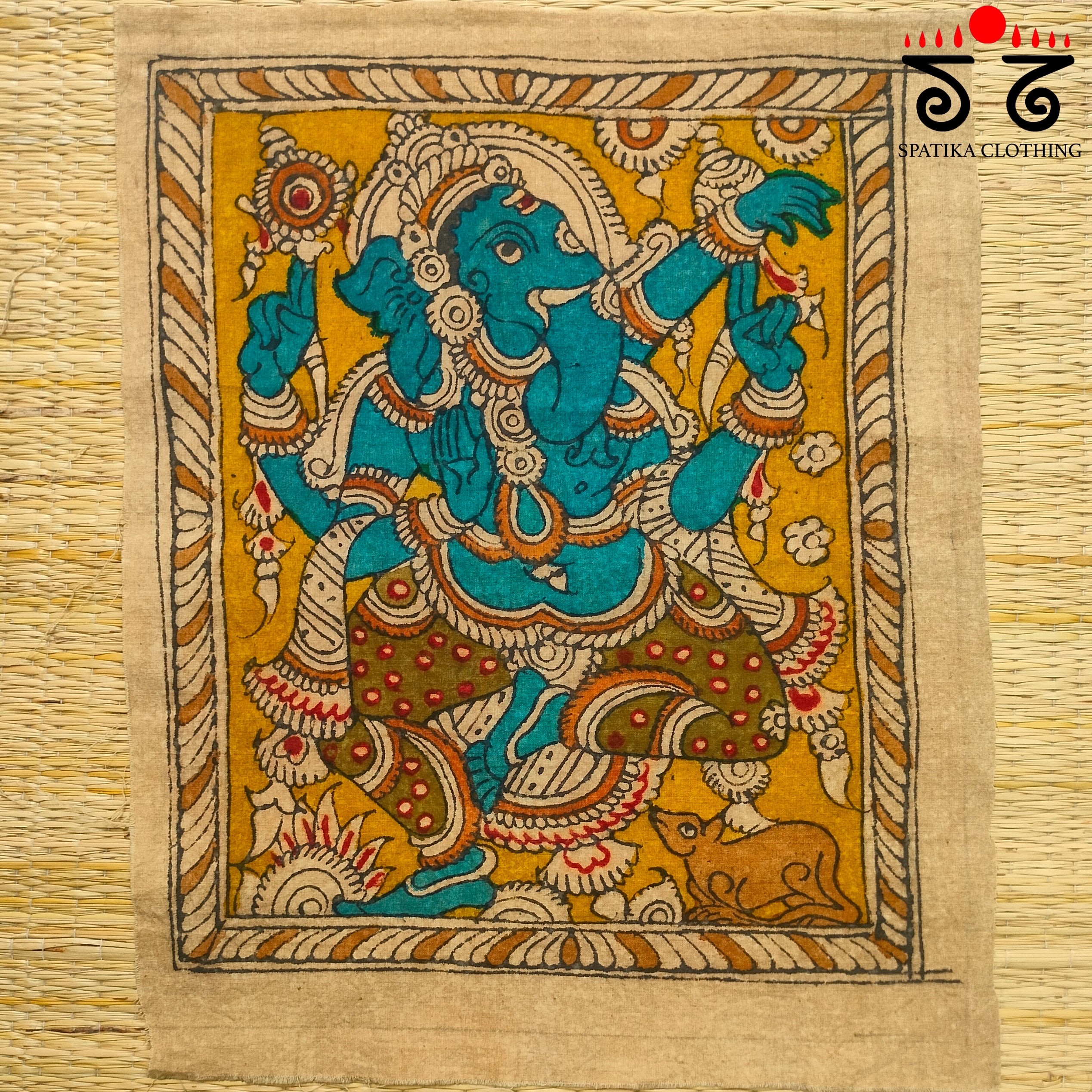 Dancing Loard Ganesha Pen-Kalamkari Painting