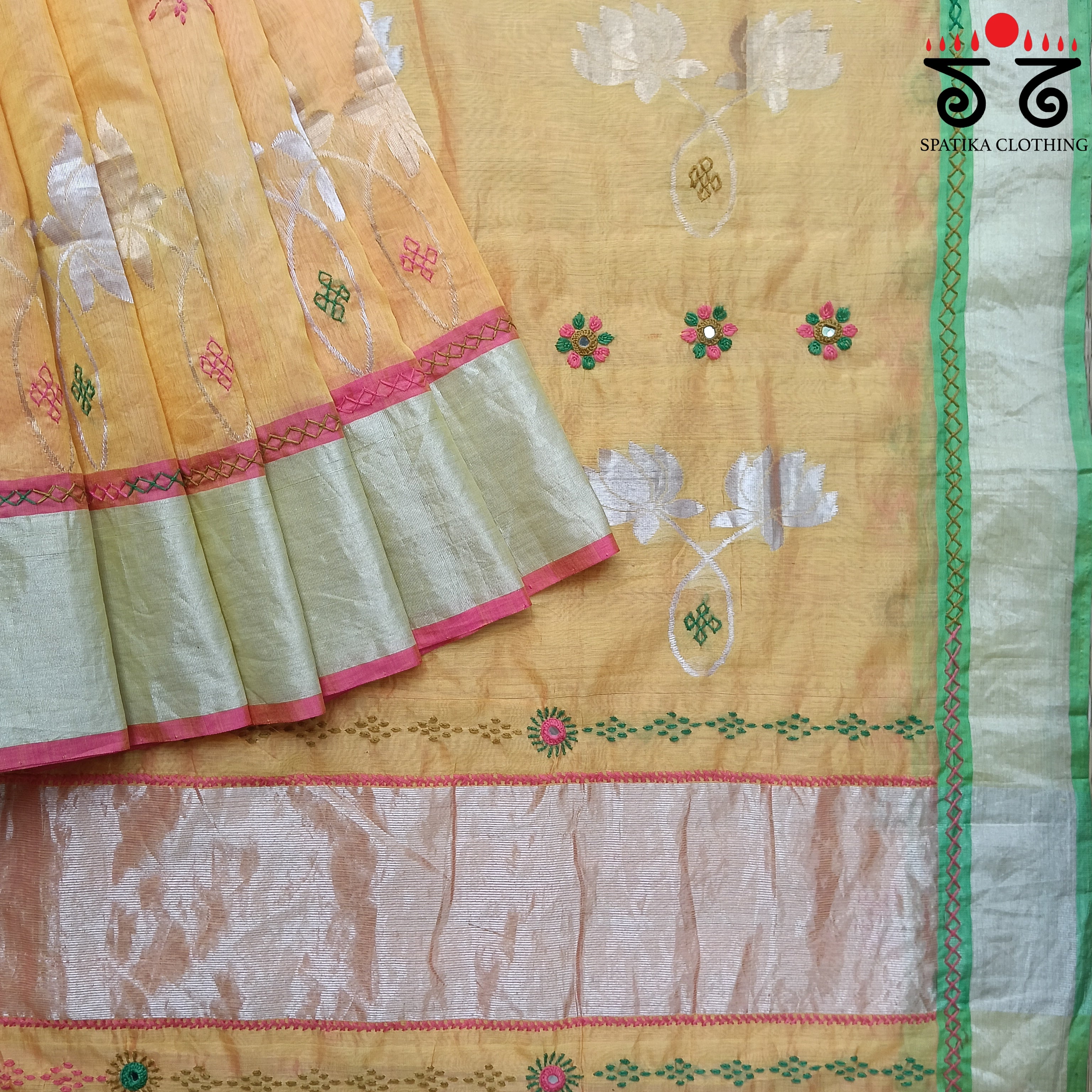 Lambani Handembroidered Chanderi Saree