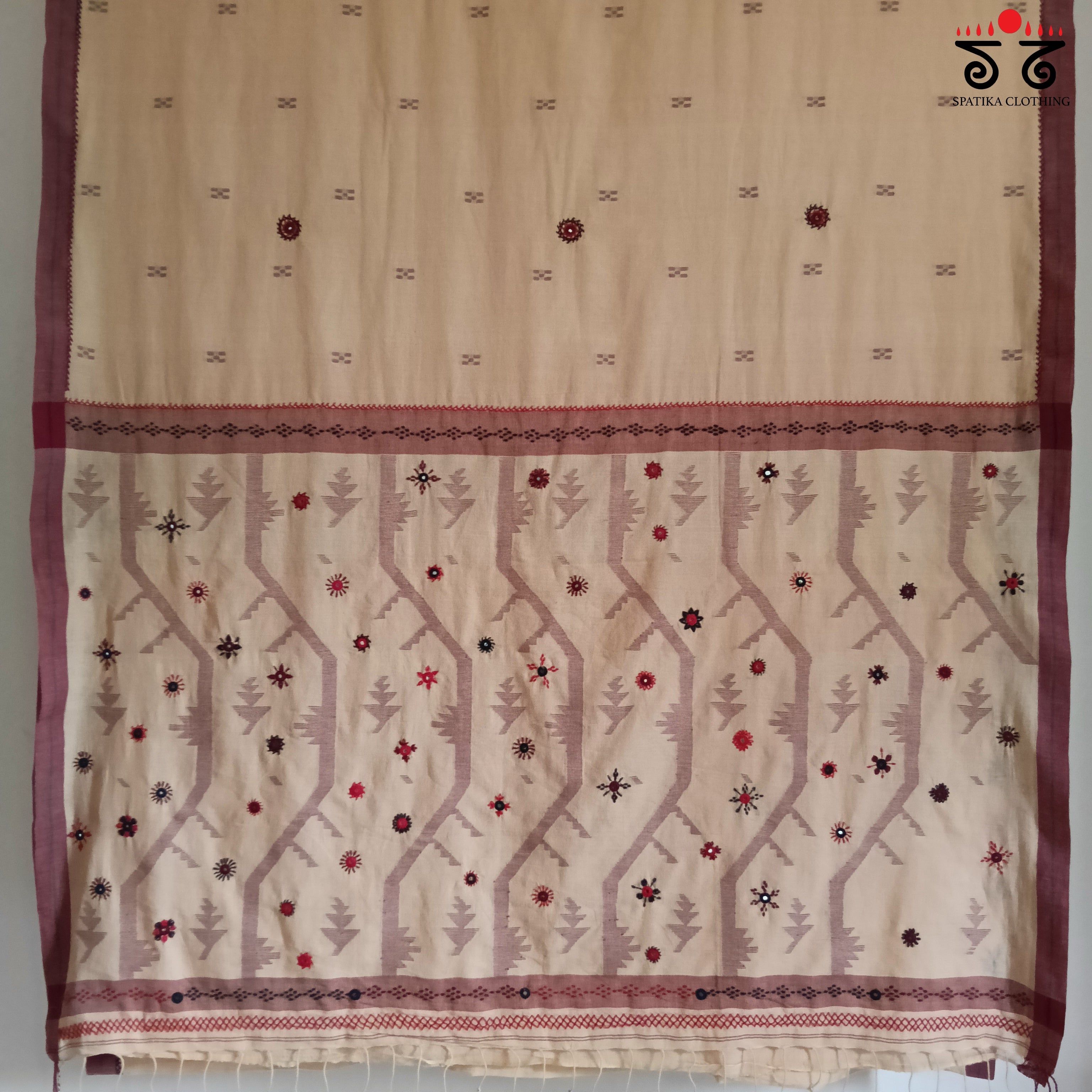 Lambani Handembroidered Jamdhani cotton saree