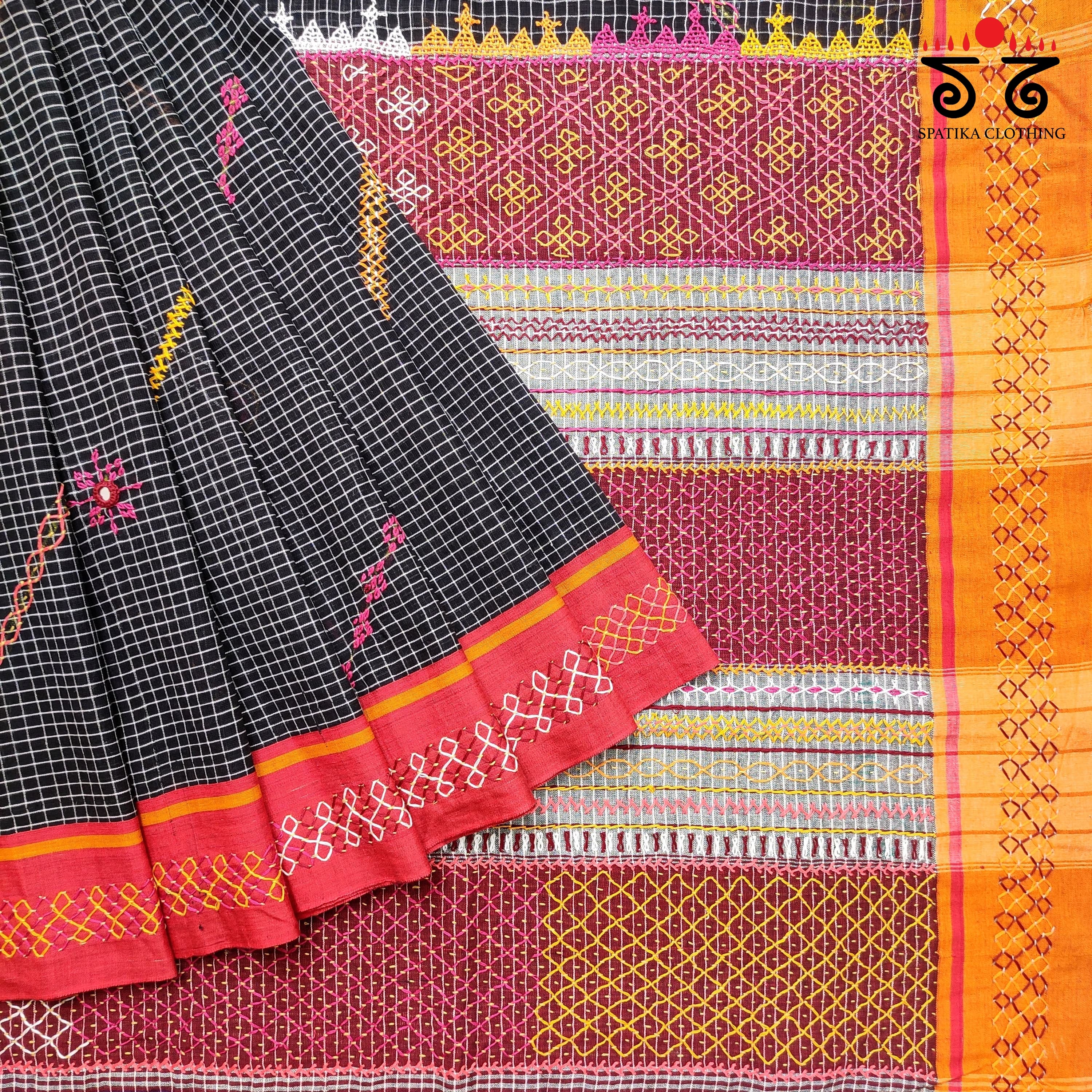 Lambani Handembroidery Patteda Anchu Saree