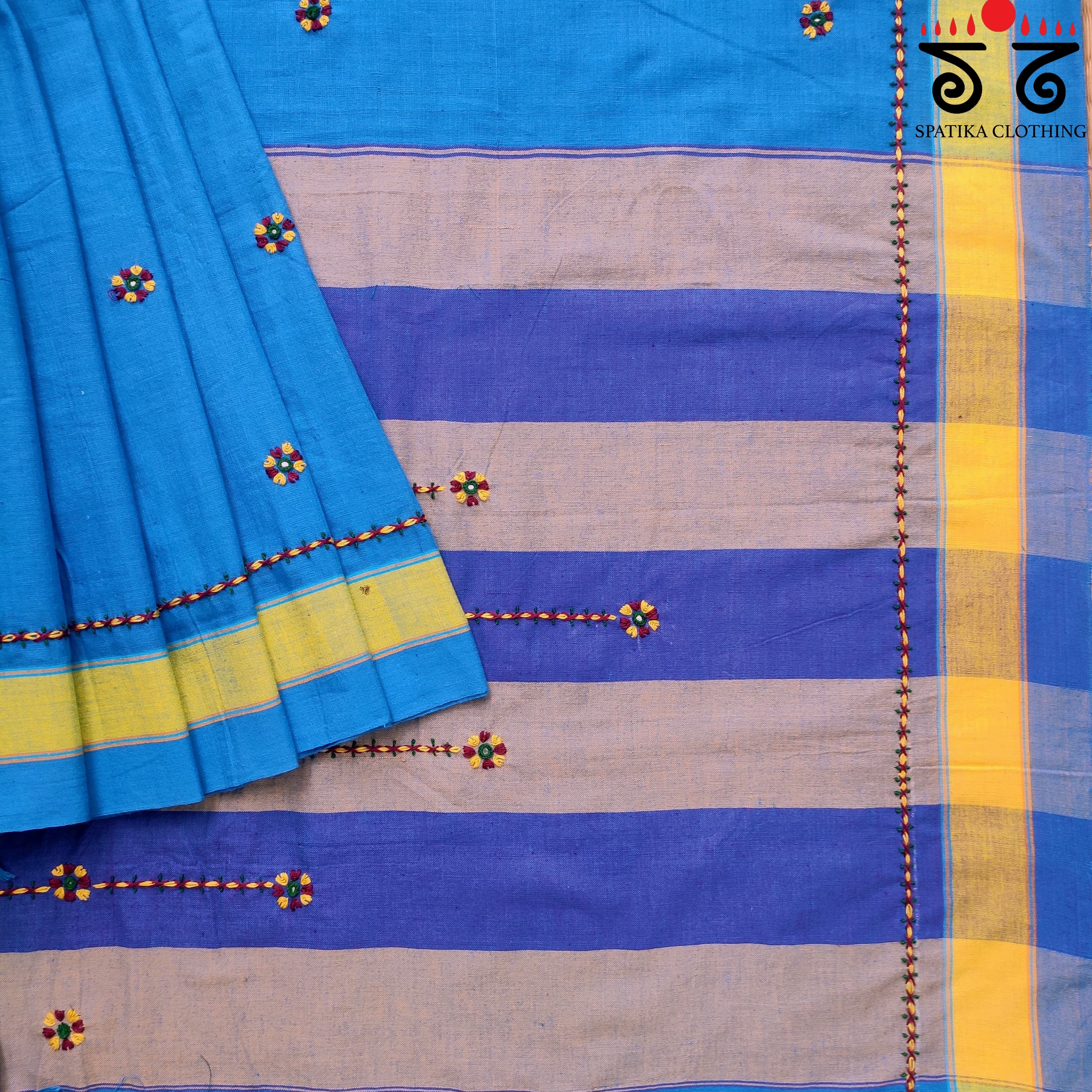 Ilkal Handembroidered Cotton Saree