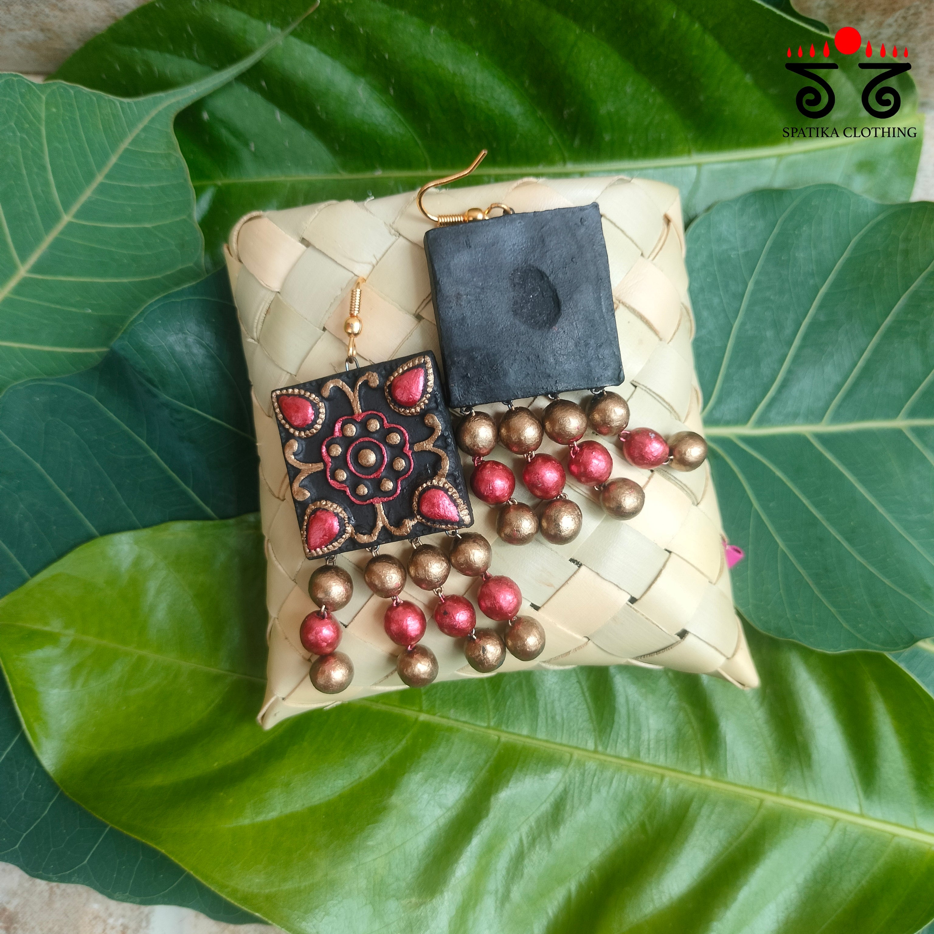 Square Terracotta Earring