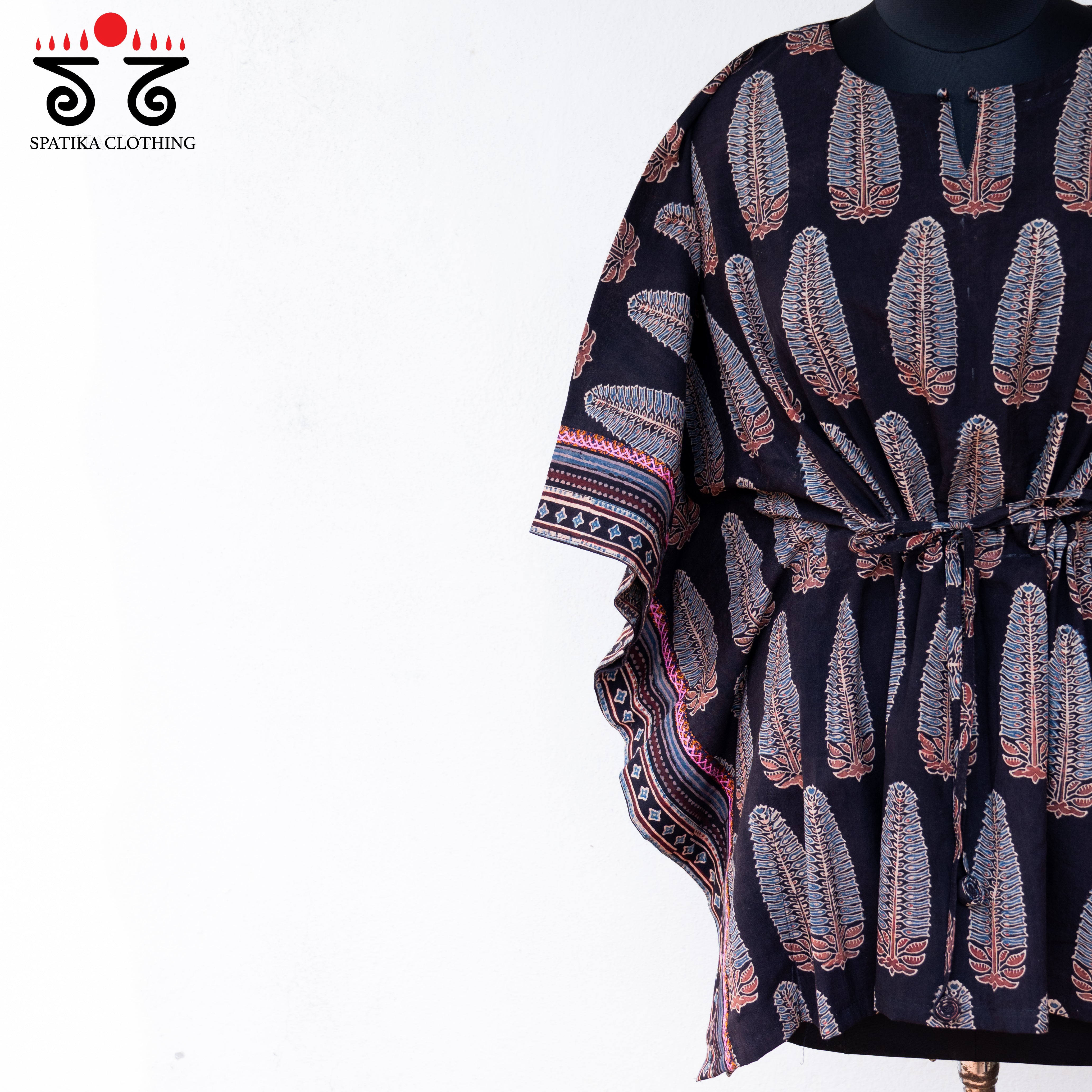 Hand=embroidered Kaftan Top