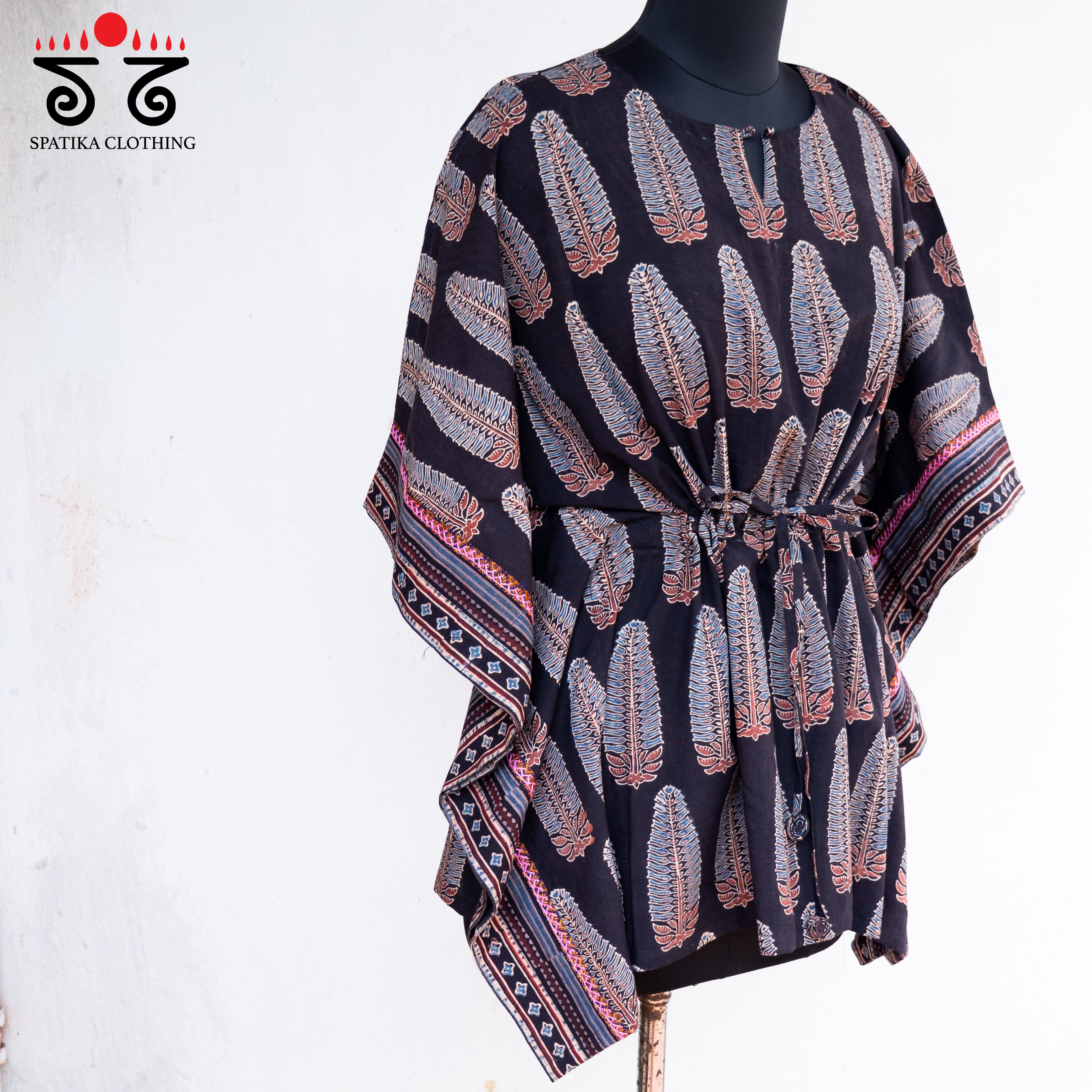 Hand=embroidered Kaftan Top