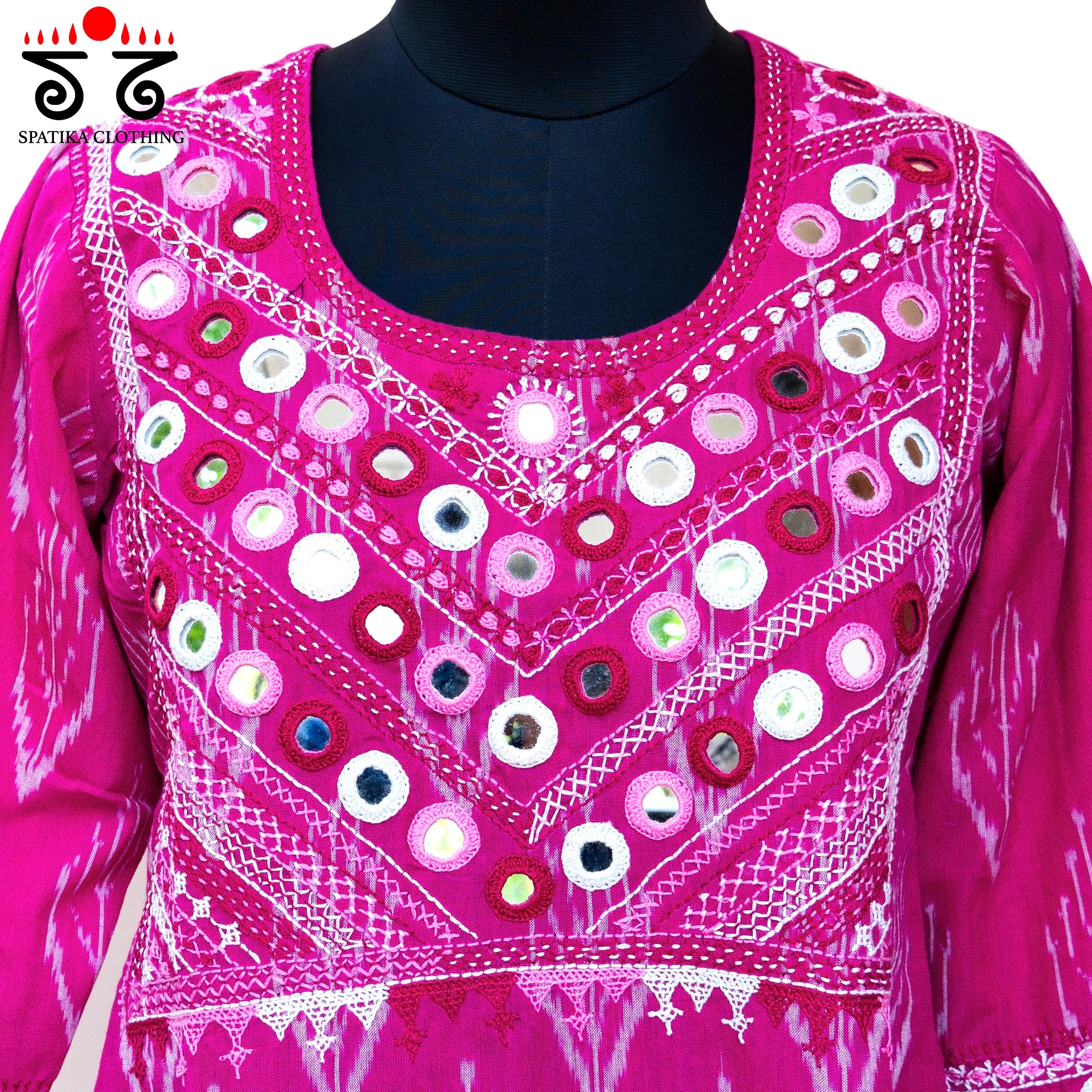 Ikat Hand-embroidered Kurta