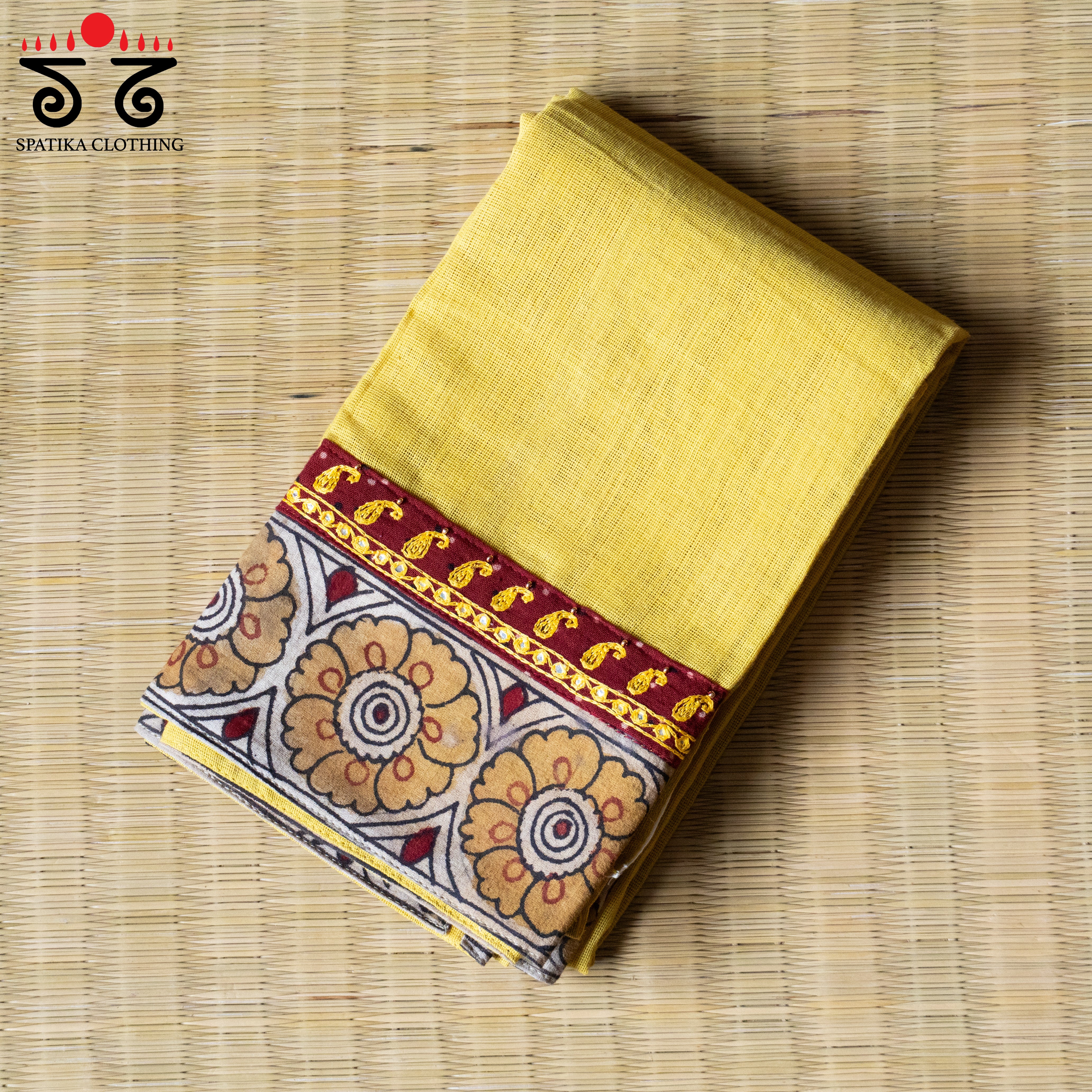 Kalamkari Hand Embroidered Blouse Fabric