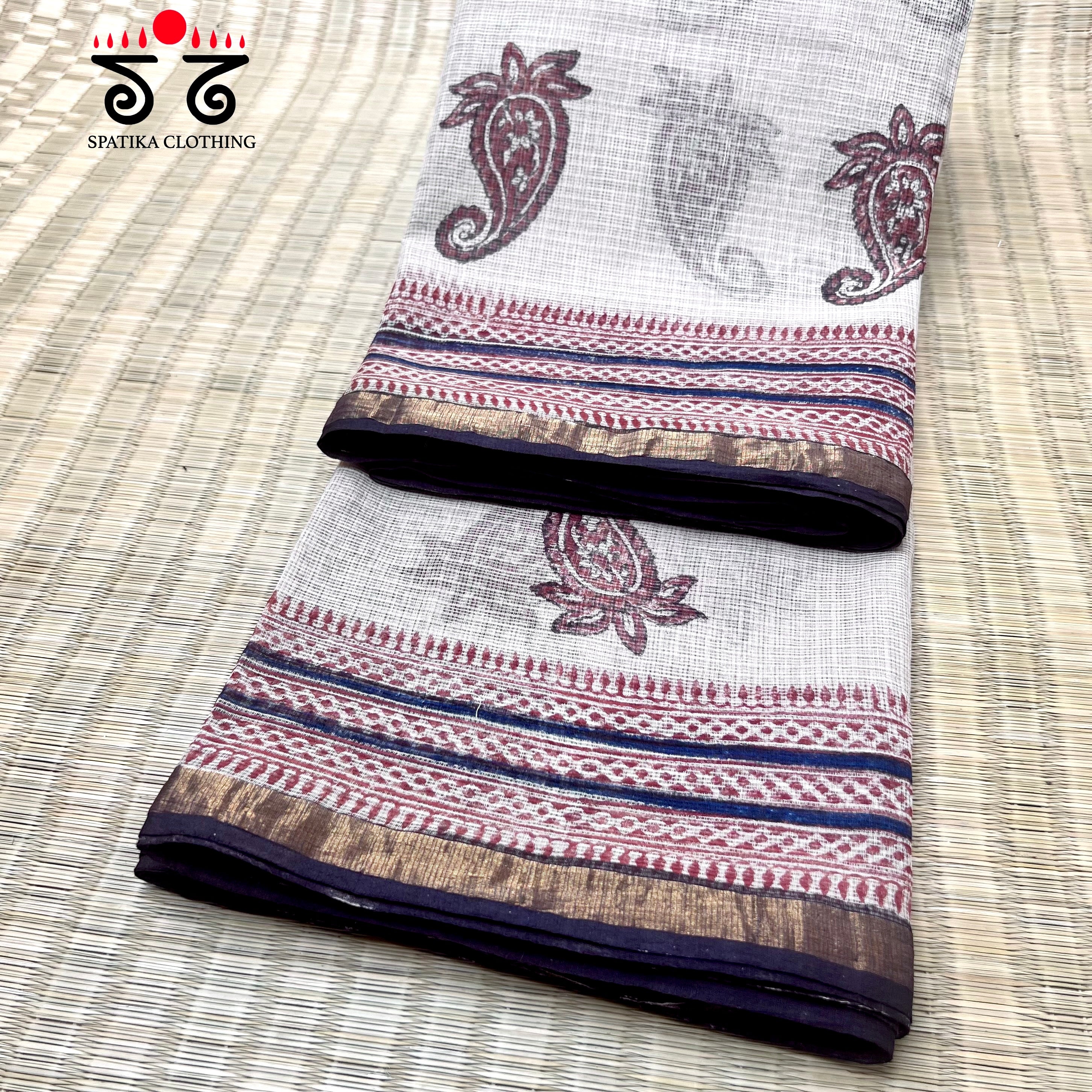Kota Cotton Saree with Zari Border