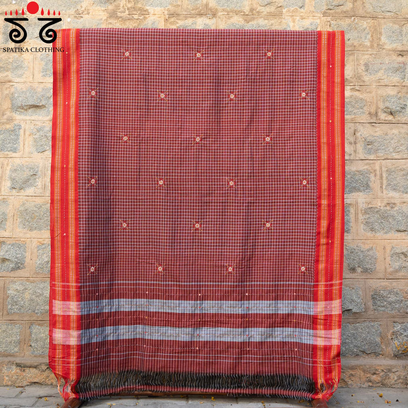 Kunbi Hand - Embroidered Saree