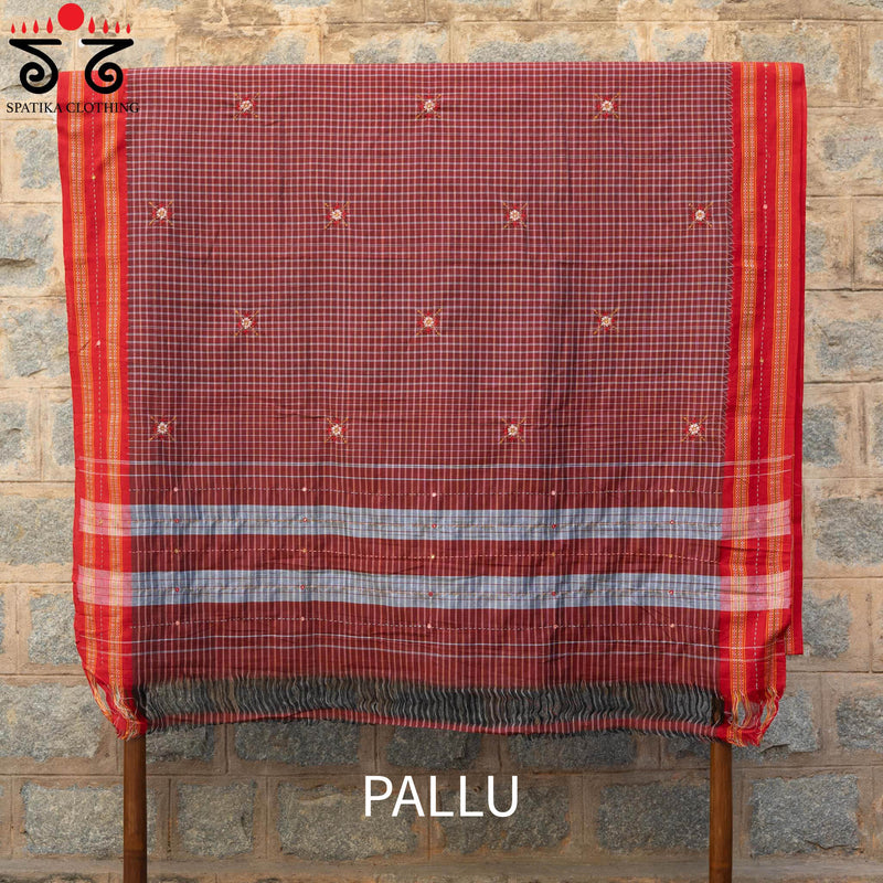 Kunbi Hand - Embroidered Saree