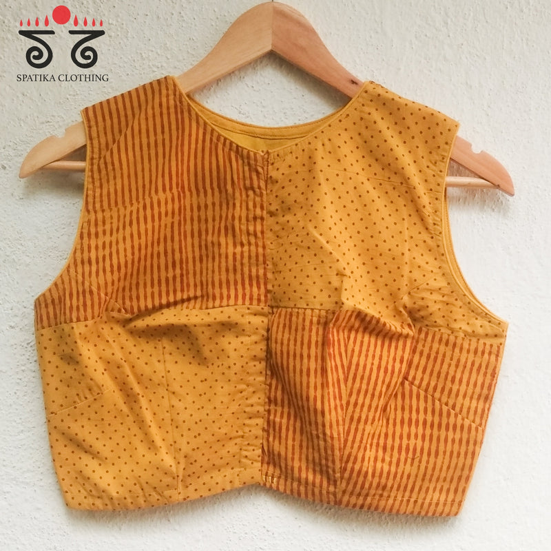 Dots & Stripes - Sleeveless Blouses in Ajrak