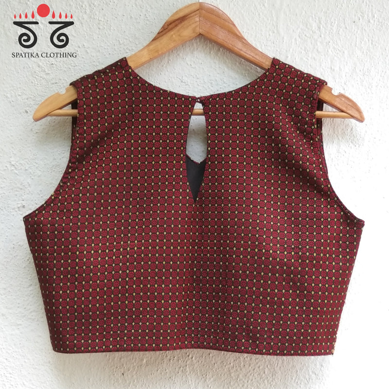 Khun - Ajrak Padded Sleeveless Blouse
