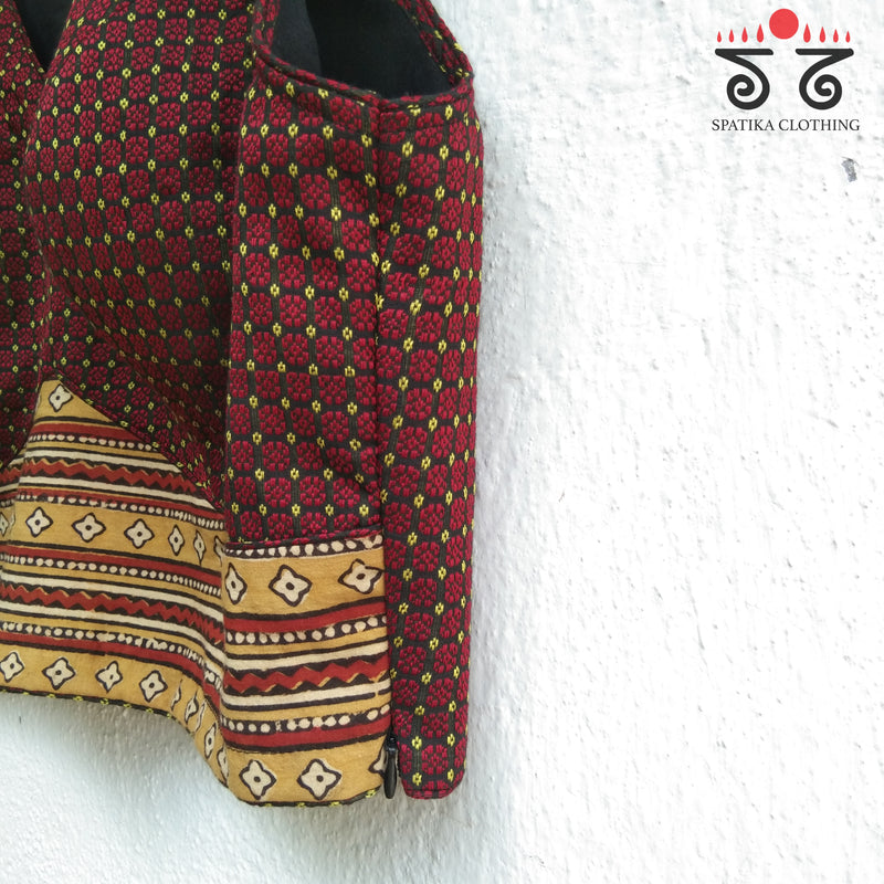 Khun - Ajrak Padded Sleeveless Blouse