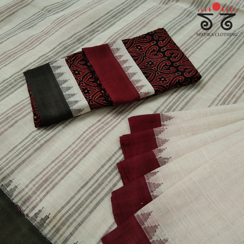 Ponduru Handspun Cotton Saree With Special Blouse Fabric