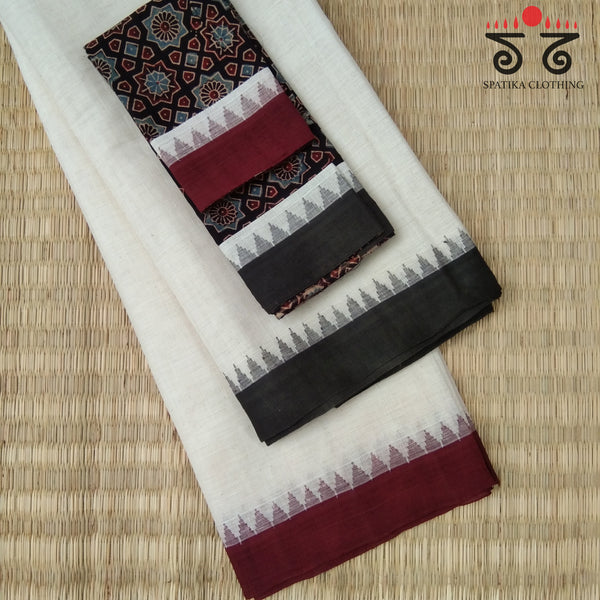 Ponduru Handspun Cotton Saree With Special Blouse Fabric