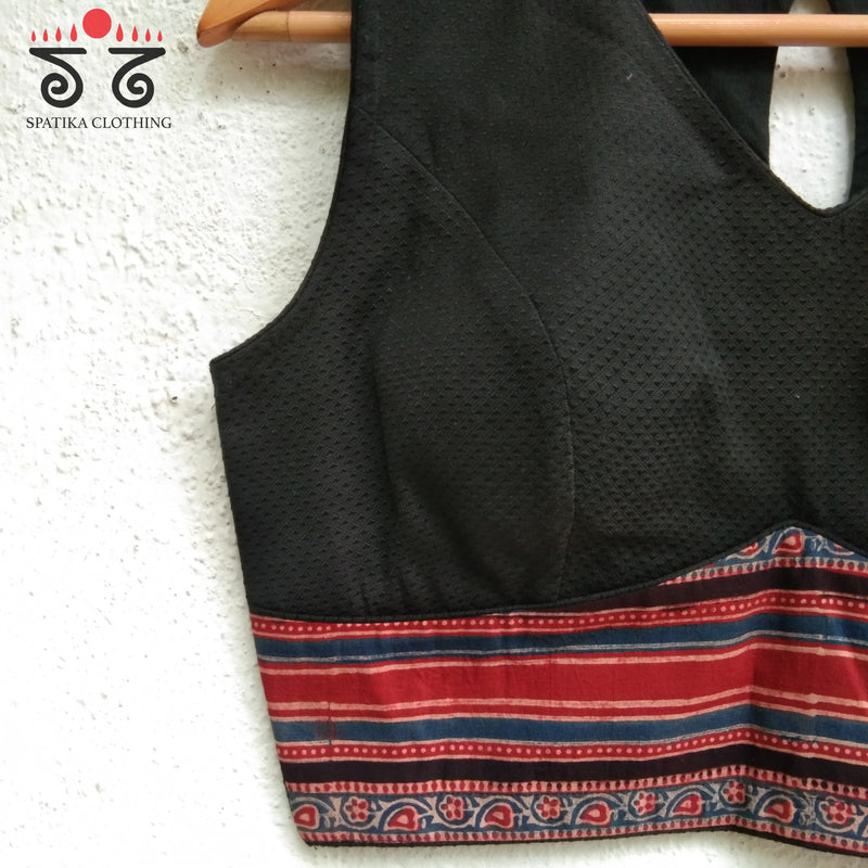 Khun - Ajrak Padded Sleeveless Blouse